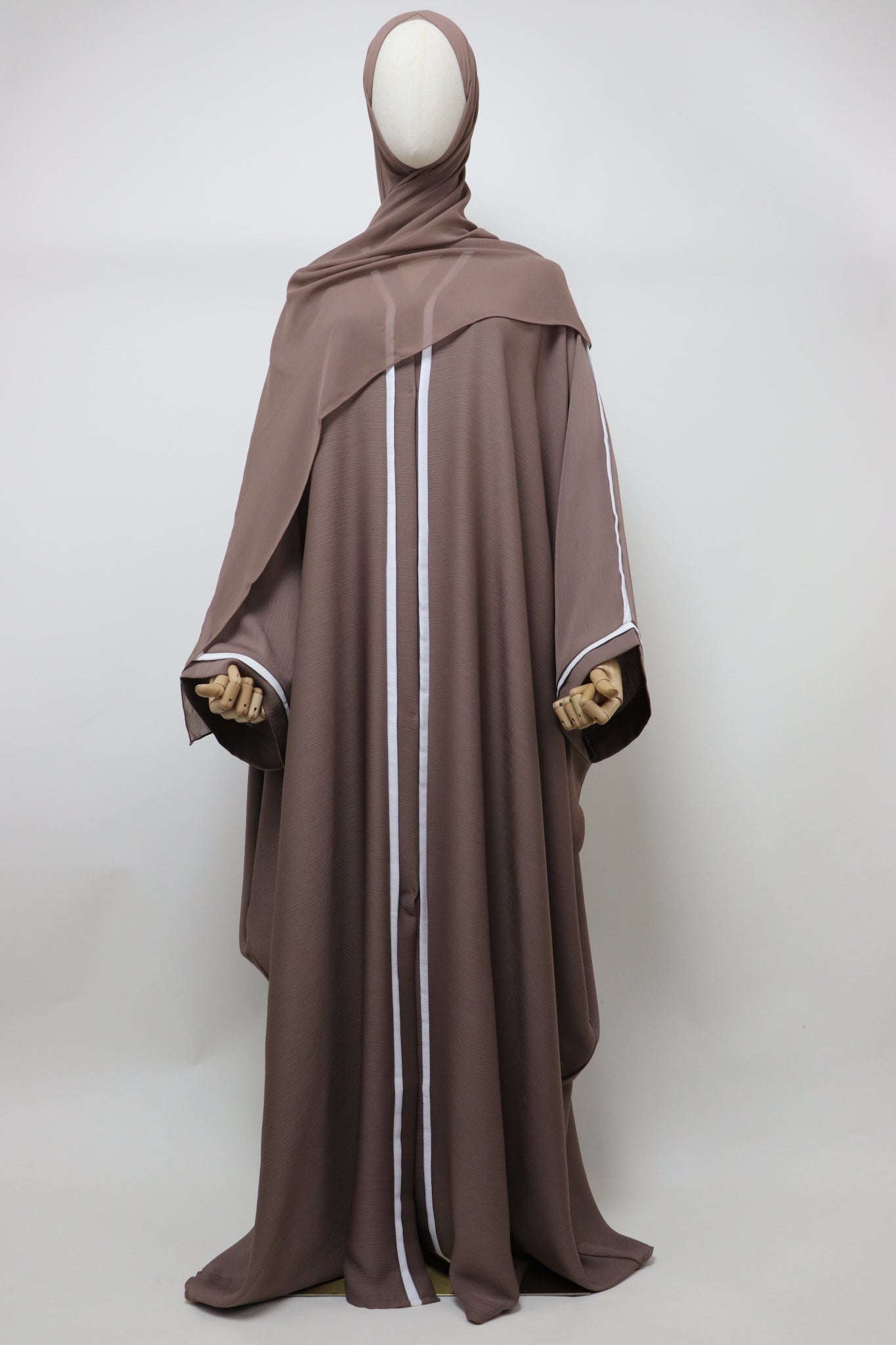 Open Crinkle Farasha Abaya - Latte