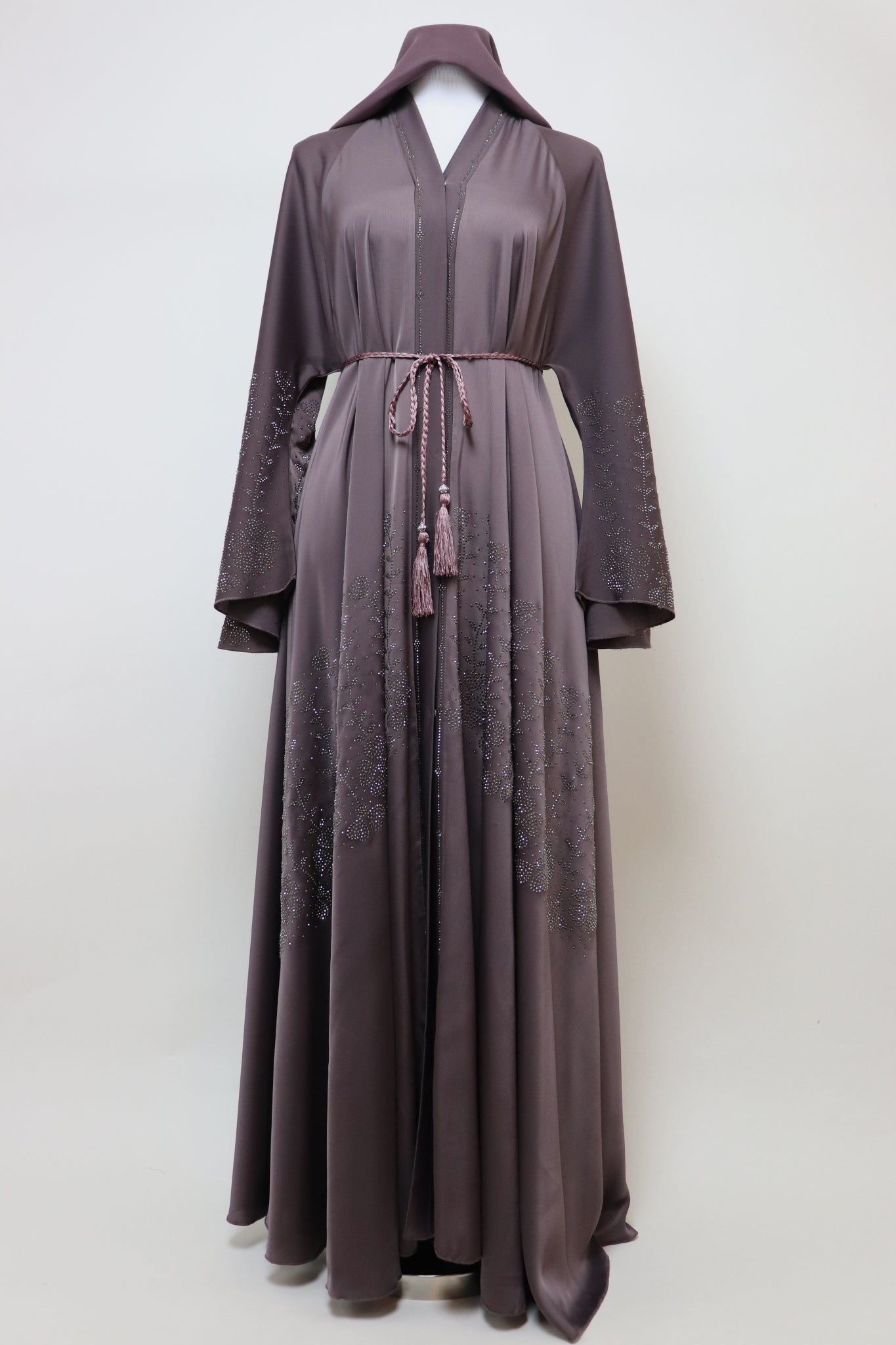 Open Flare Umbrella Abaya - Toffee