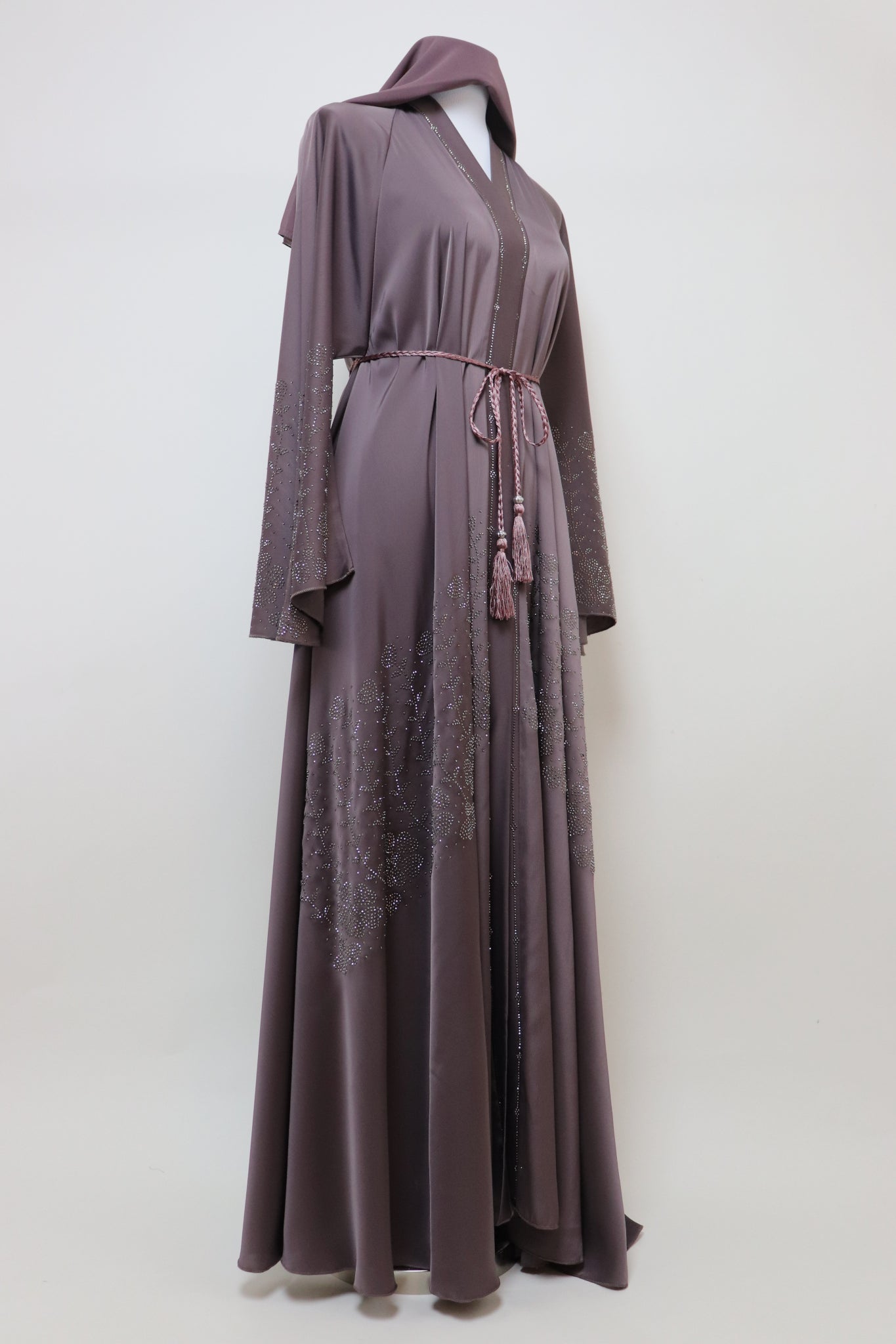 Open Flare Umbrella Abaya - Toffee