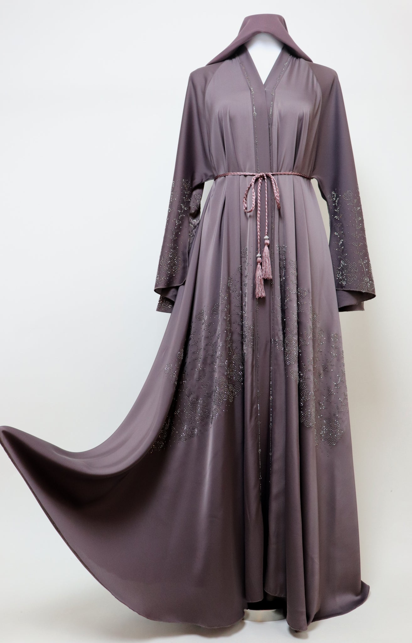 Open Flare Umbrella Abaya - Toffee