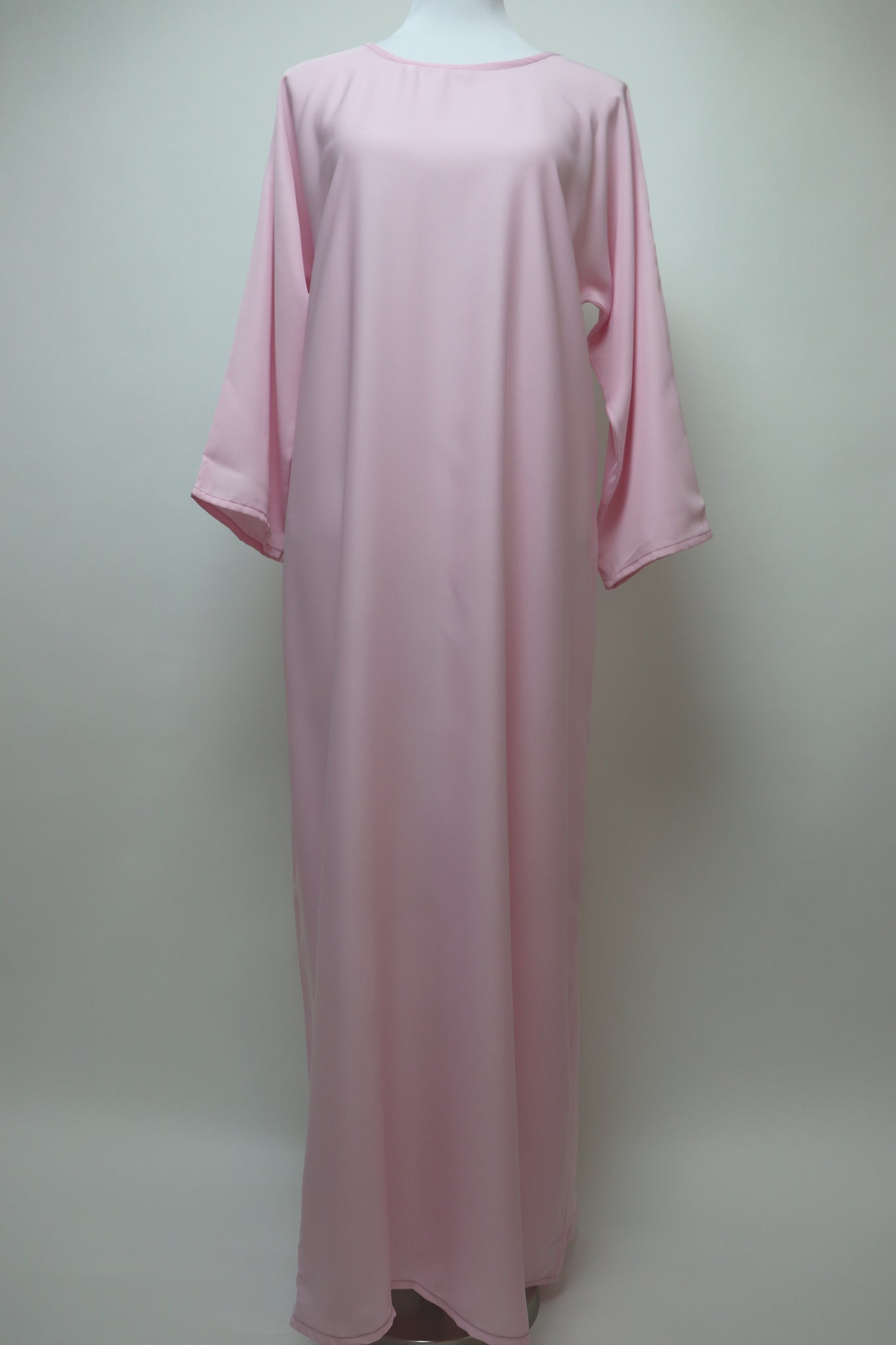 3 Piece Set Open Tiered Organza Abaya - Pink