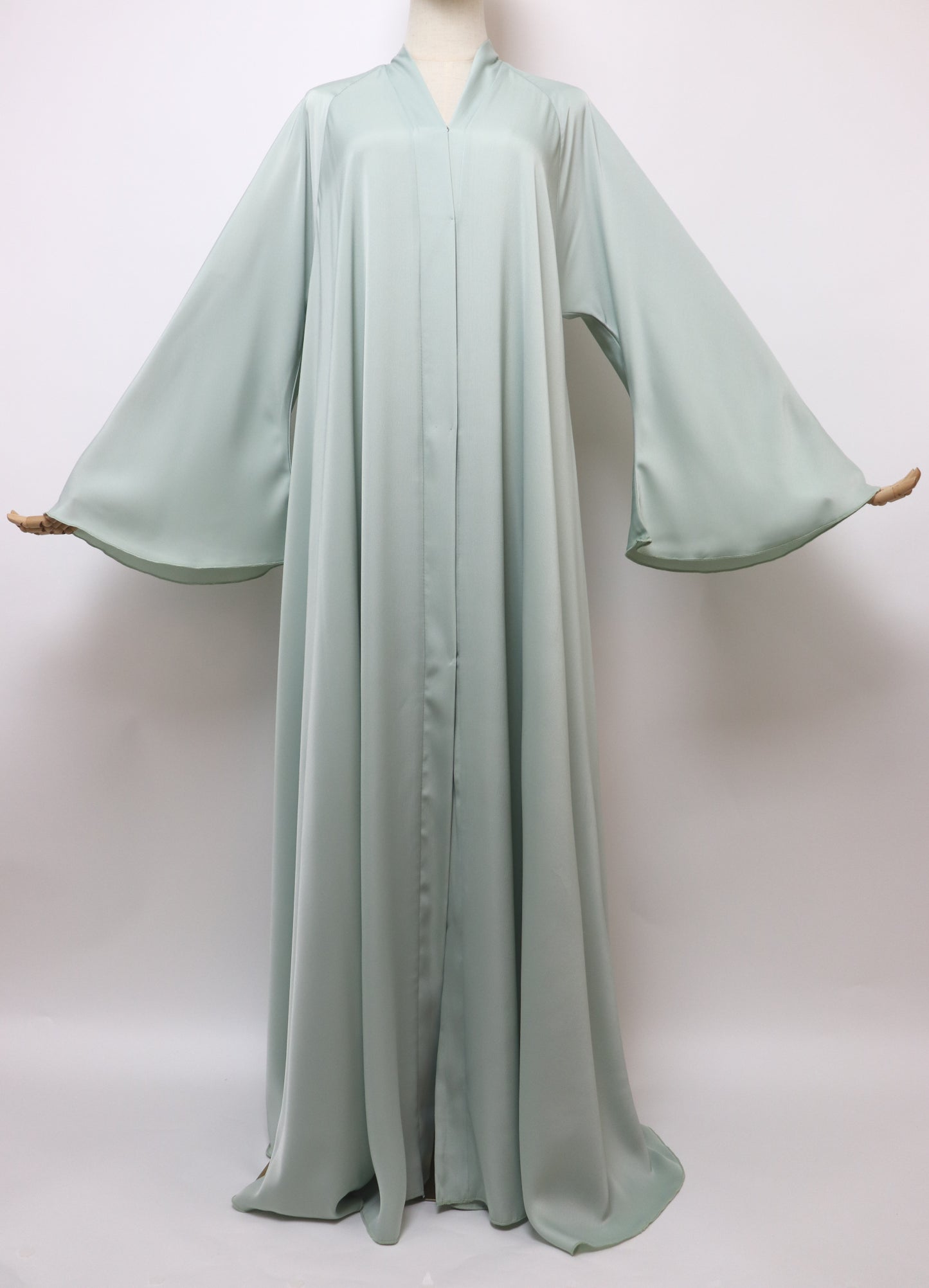 Open Plain Flare Umbrella Abaya - Mint
