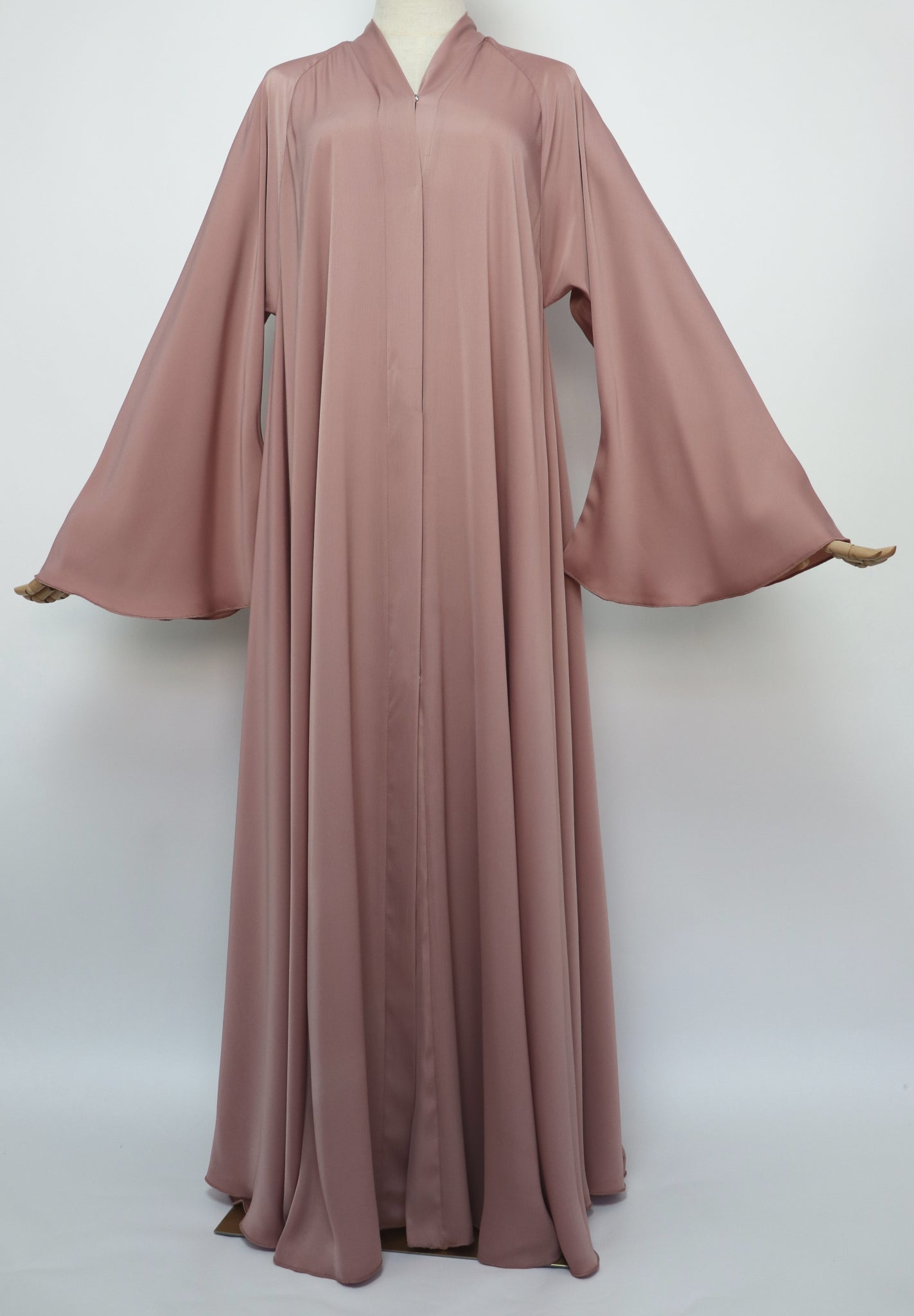 Open Plain Flare Umbrella Abaya - Apricot