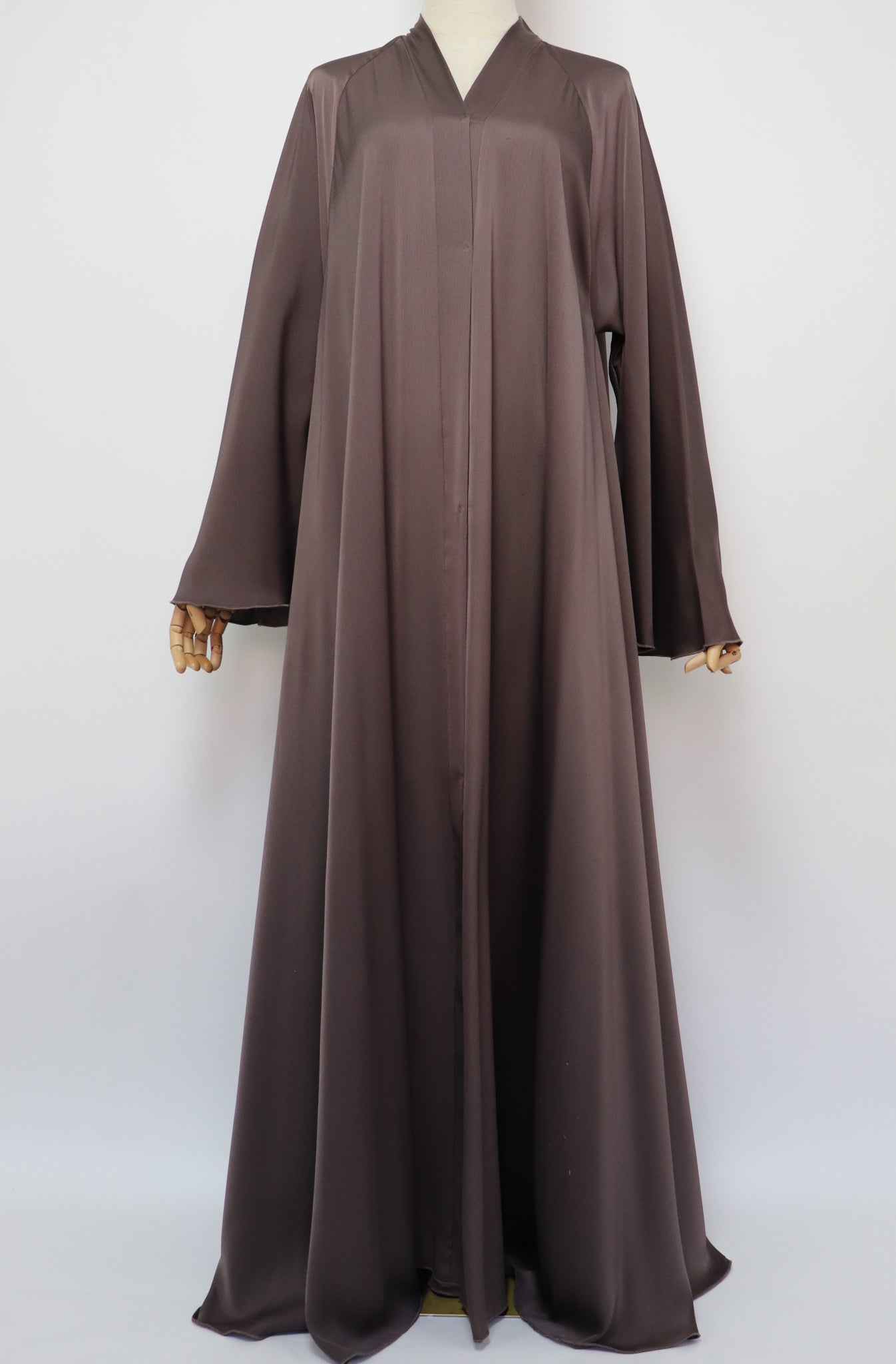 Open Plain Flare Umbrella Abaya - Toffee