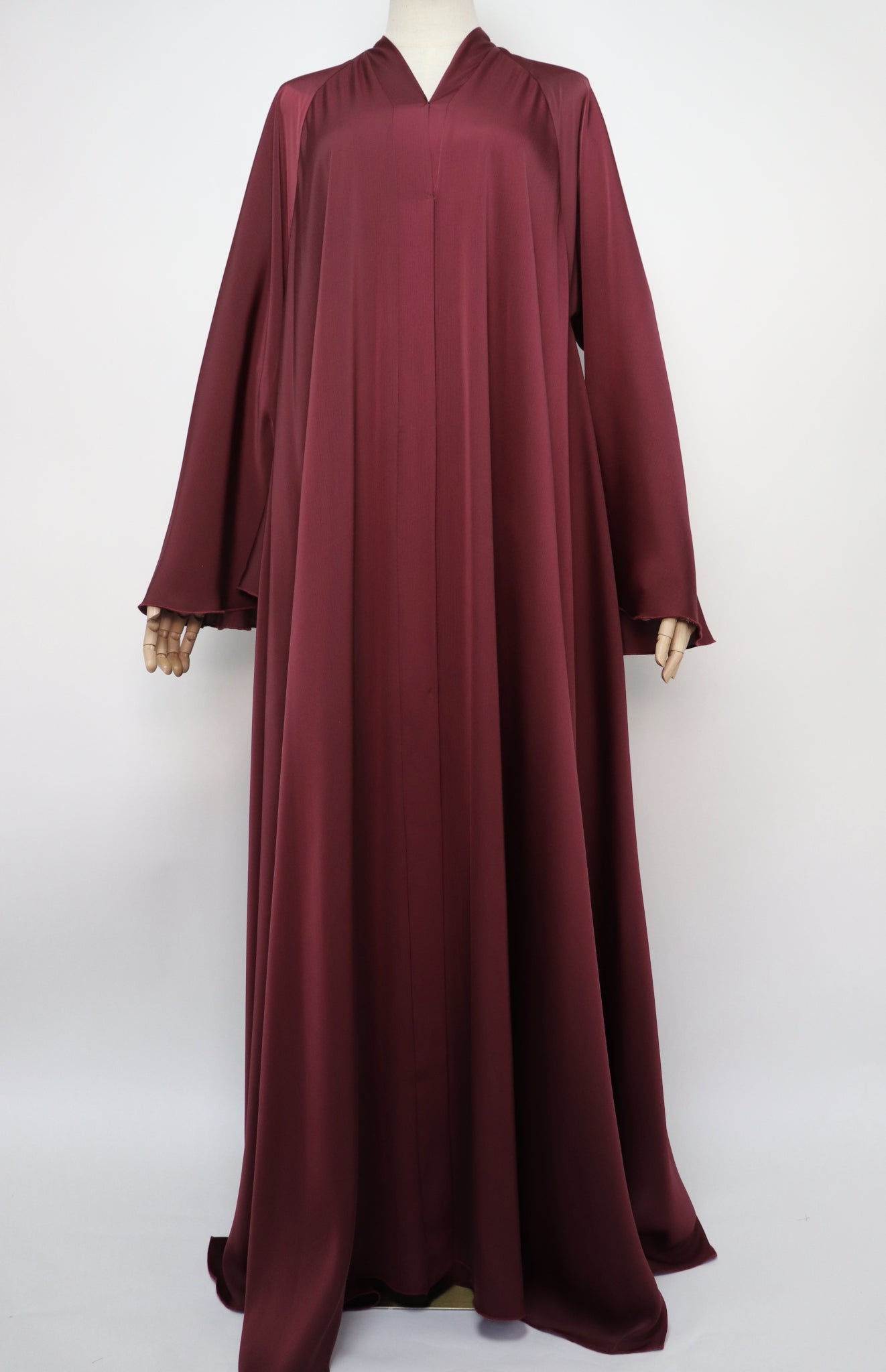Open Plain Flare Umbrella Abaya - Ruby
