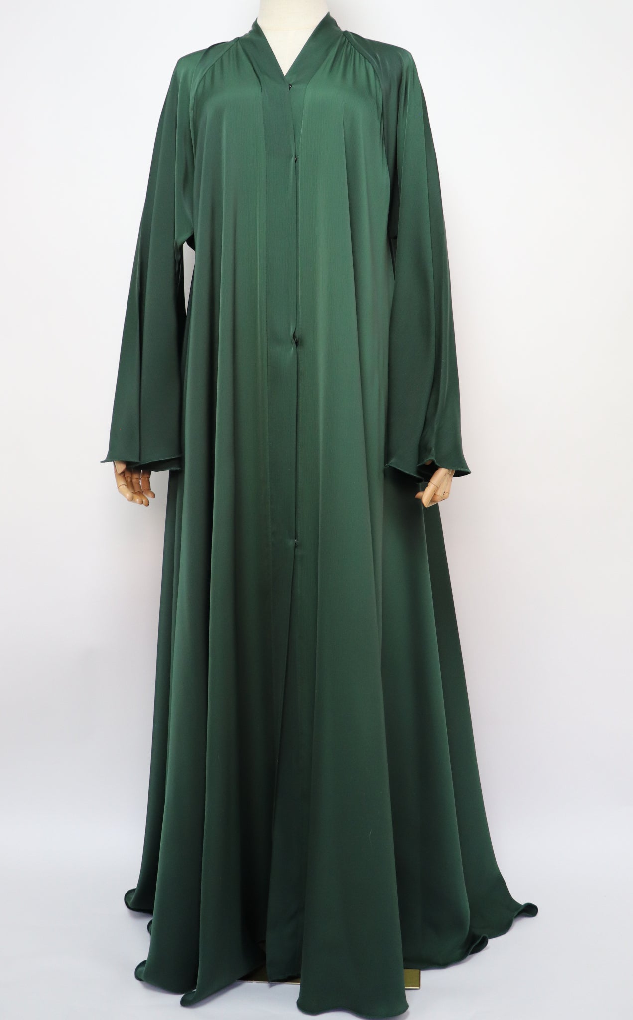 Open Plain Flare Umbrella Abaya - Emerald