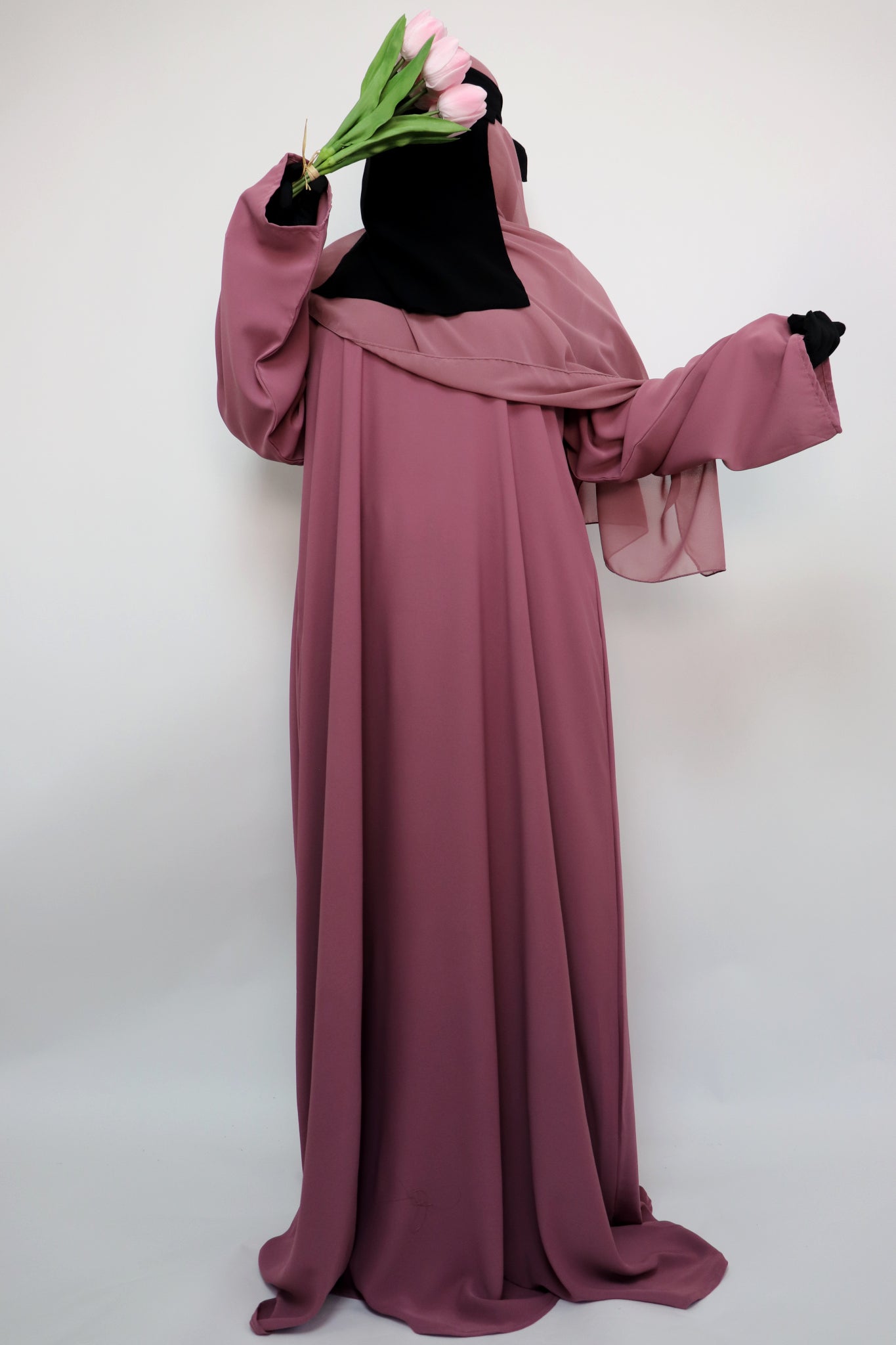 Classic Everyday Semi Flare Abaya - Mauve
