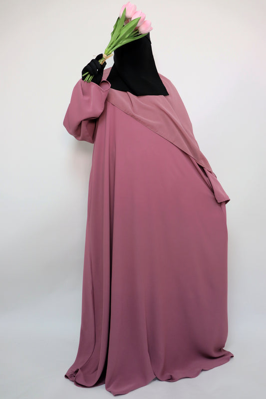 Classic Everyday Semi Flare Abaya - Mauve
