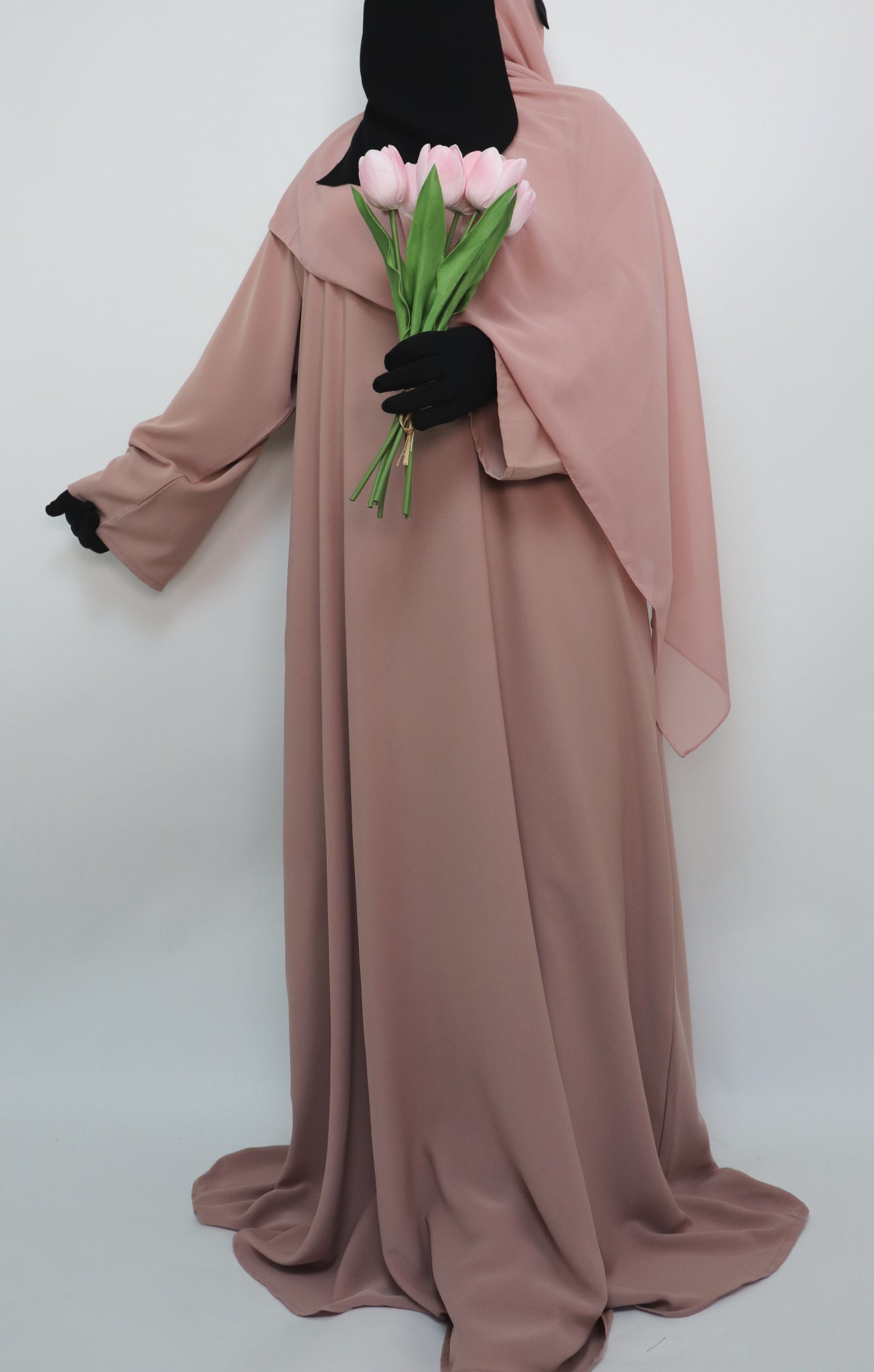 Classic Everyday Semi Flare Abaya - Nude