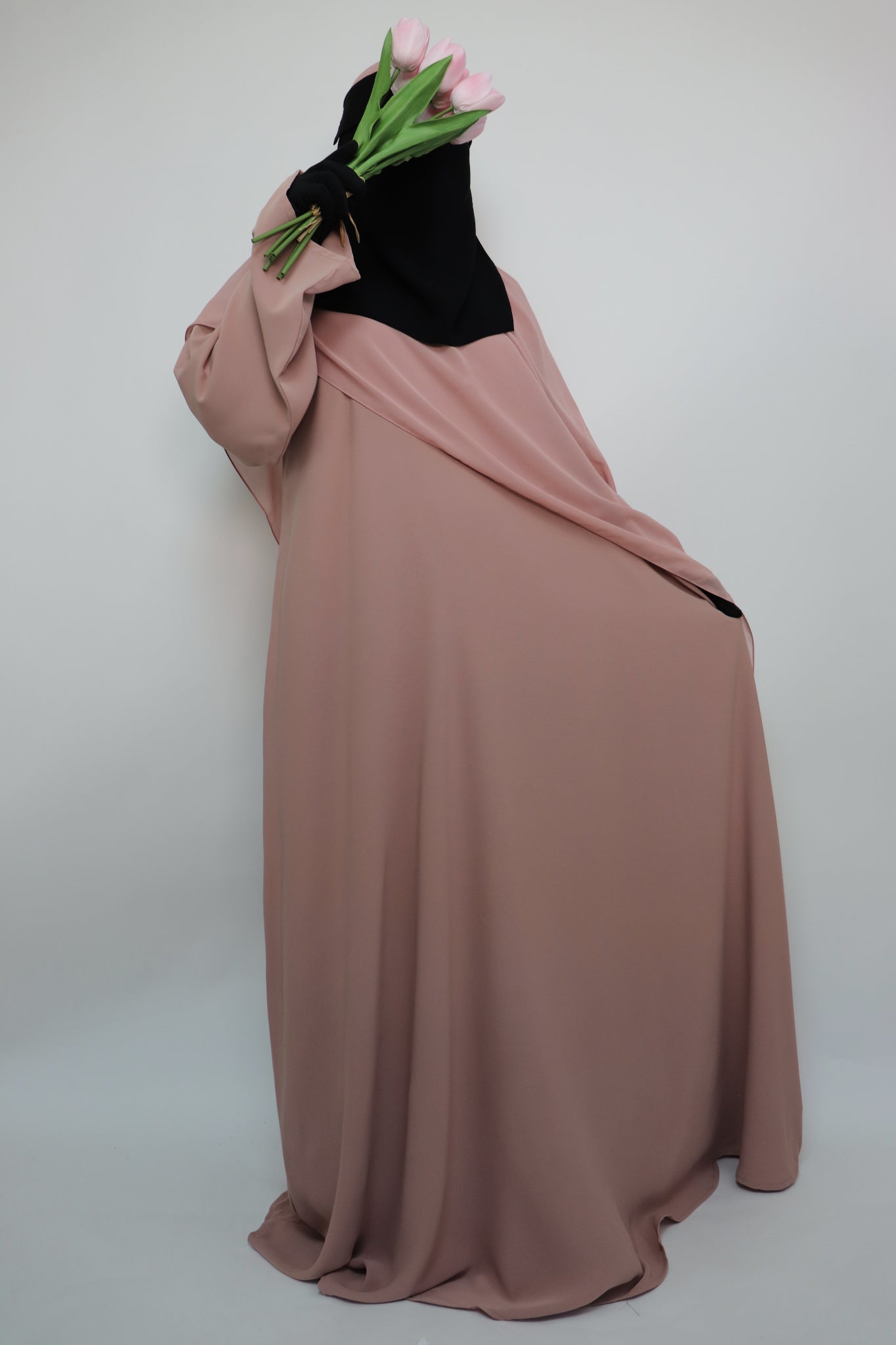 Classic Everyday Semi Flare Abaya - Nude