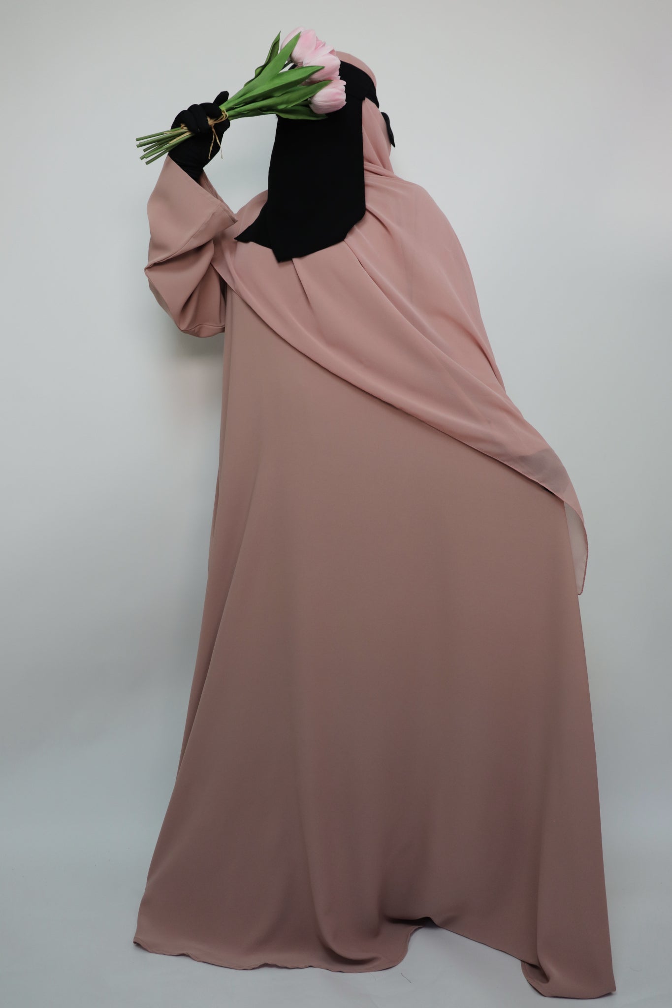 Classic Everyday Semi Flare Abaya - Nude
