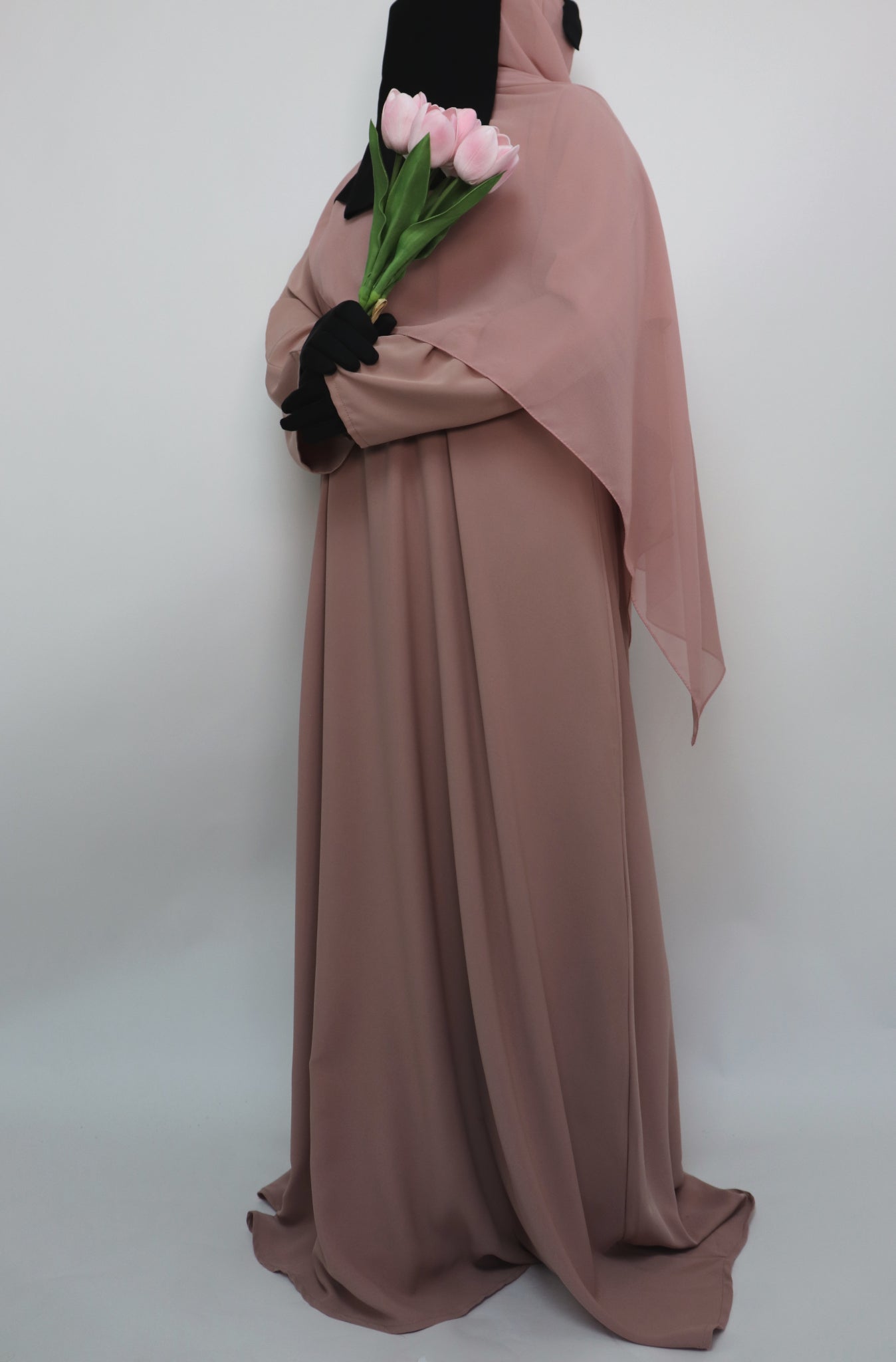 Classic Everyday Semi Flare Abaya - Nude