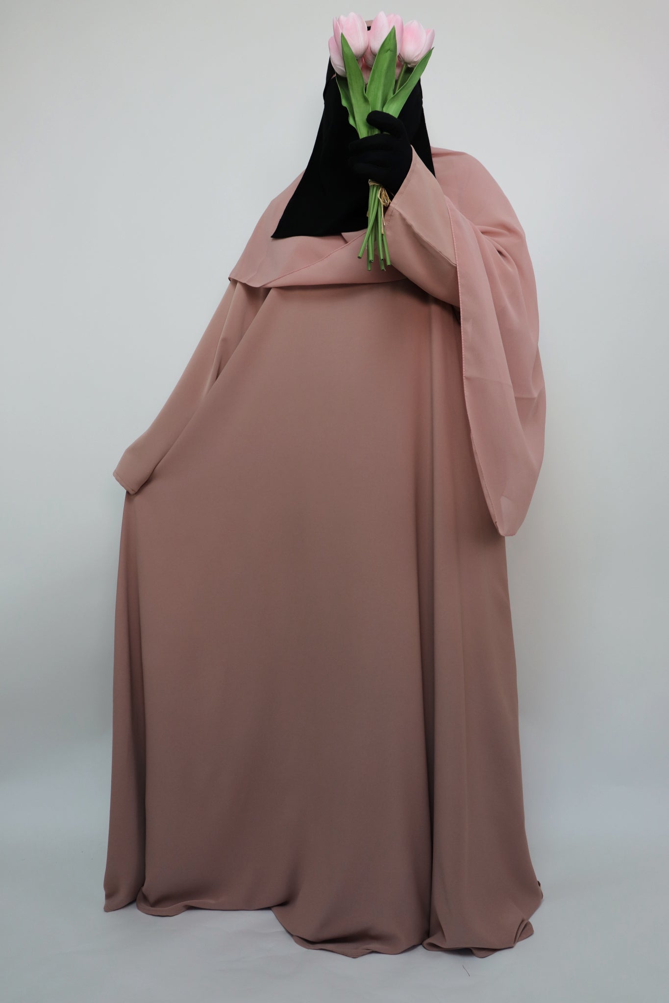 Classic Everyday Semi Flare Abaya - Nude