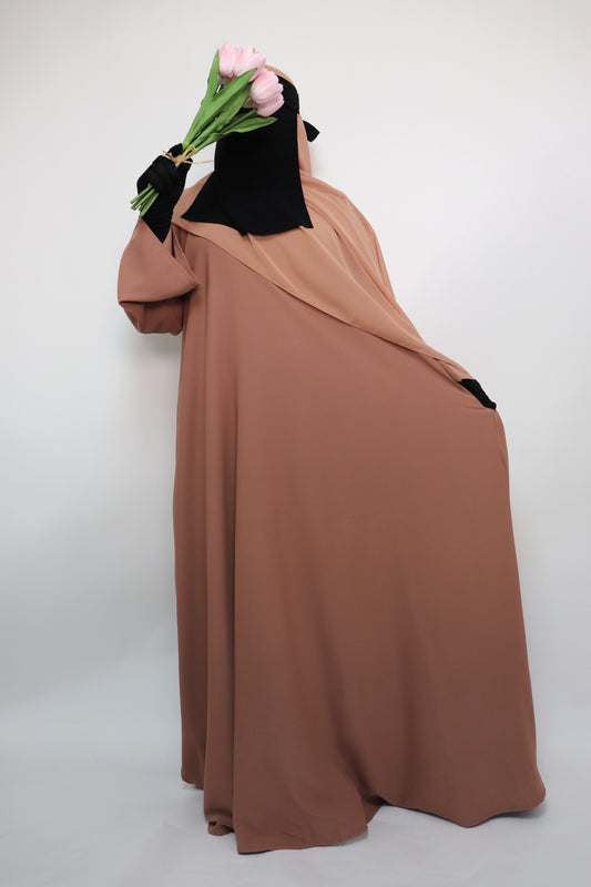 Classic Everyday Semi Flare Abaya - Sand