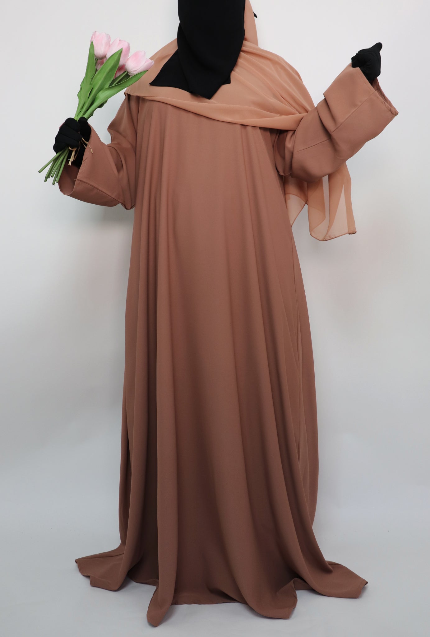 Classic Everyday Semi Flare Abaya - Sand