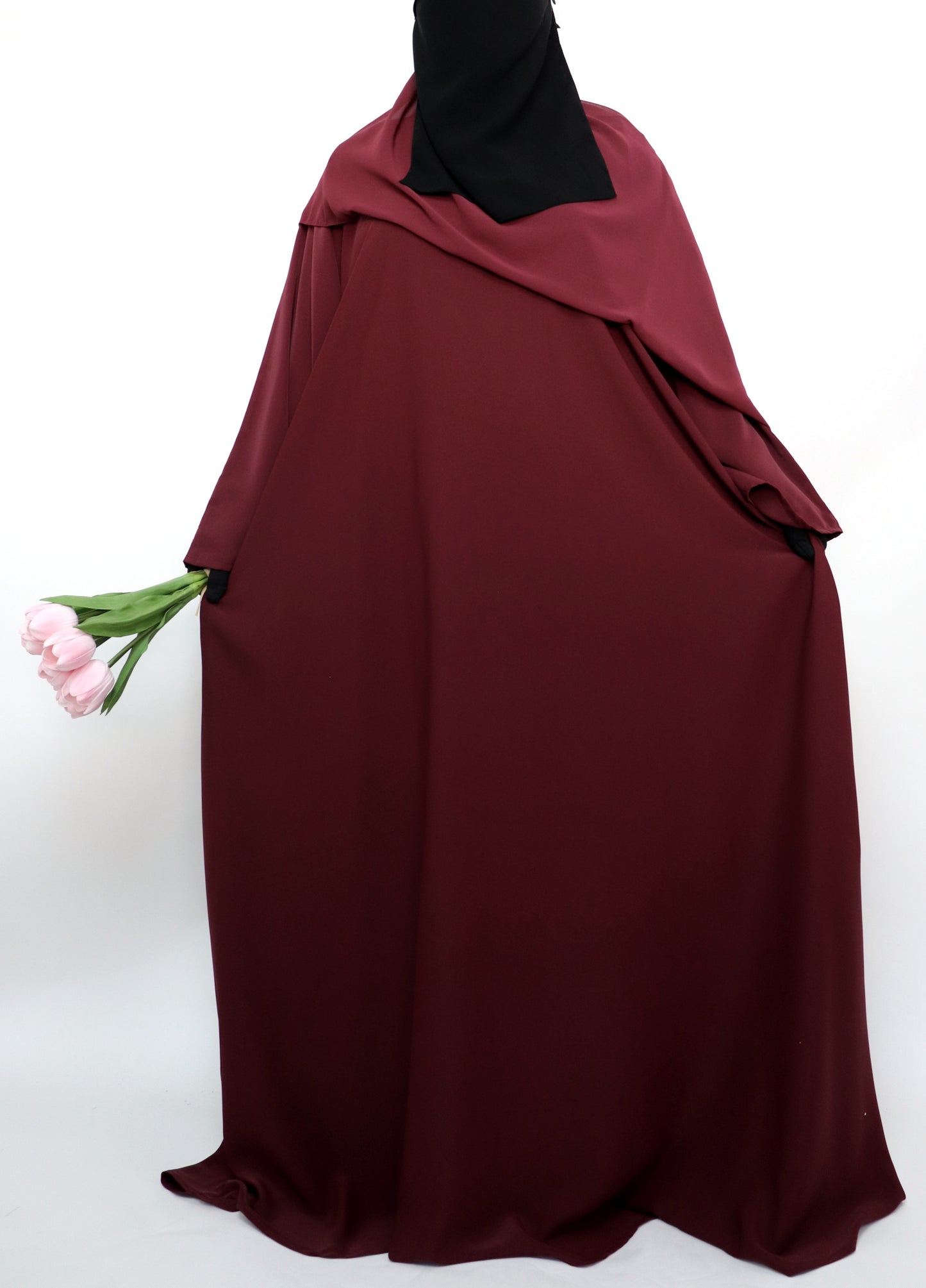 Classic Everyday Semi Flare Abaya - Ruby