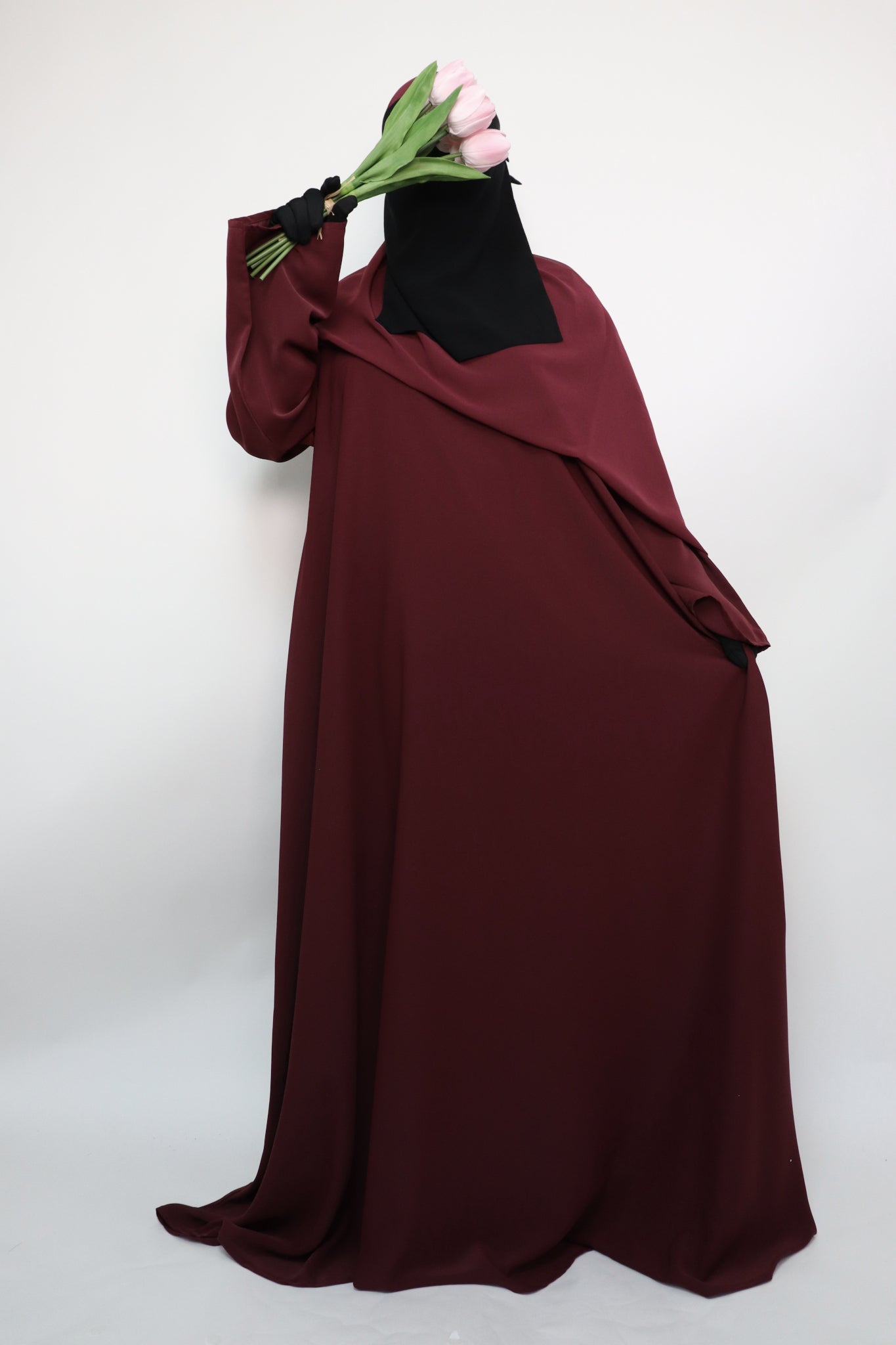 Classic Everyday Semi Flare Abaya - Ruby