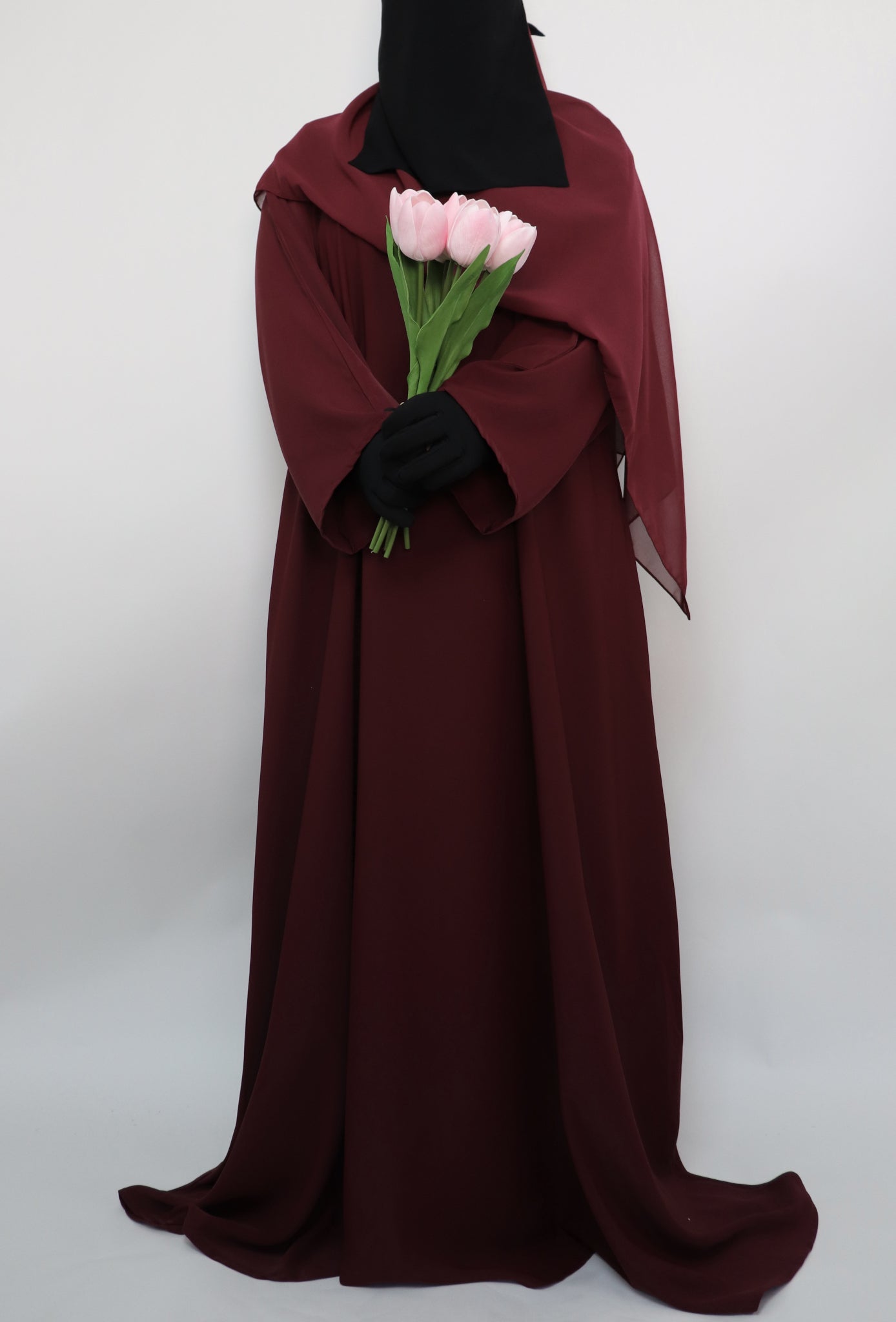 Classic Everyday Semi Flare Abaya - Ruby
