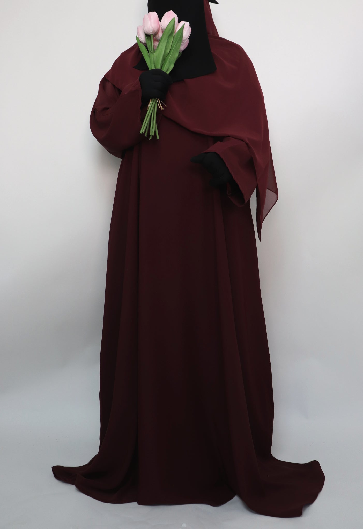 Classic Everyday Semi Flare Abaya - Ruby