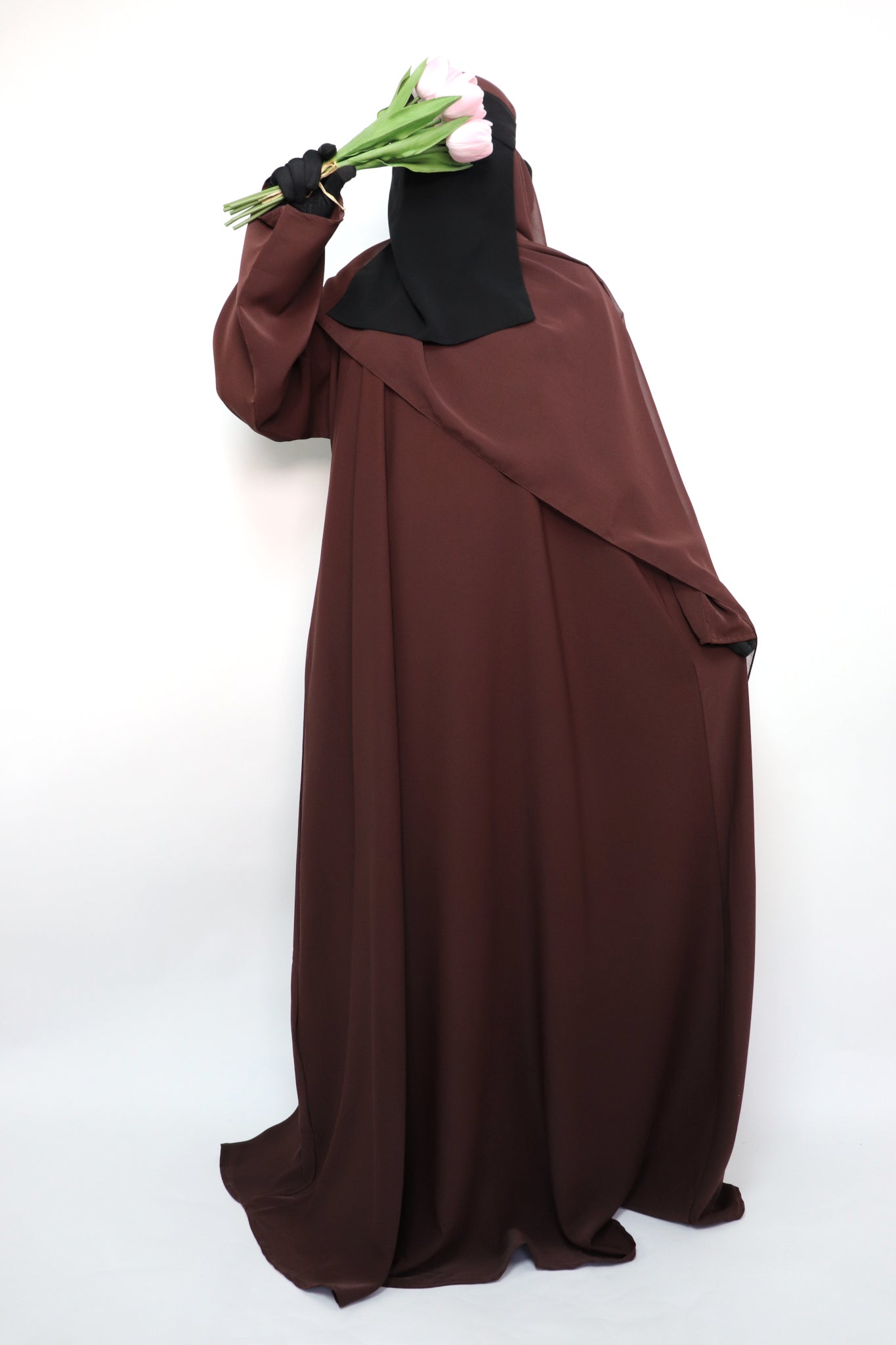 Classic Everyday Semi Flare Abaya - Choco