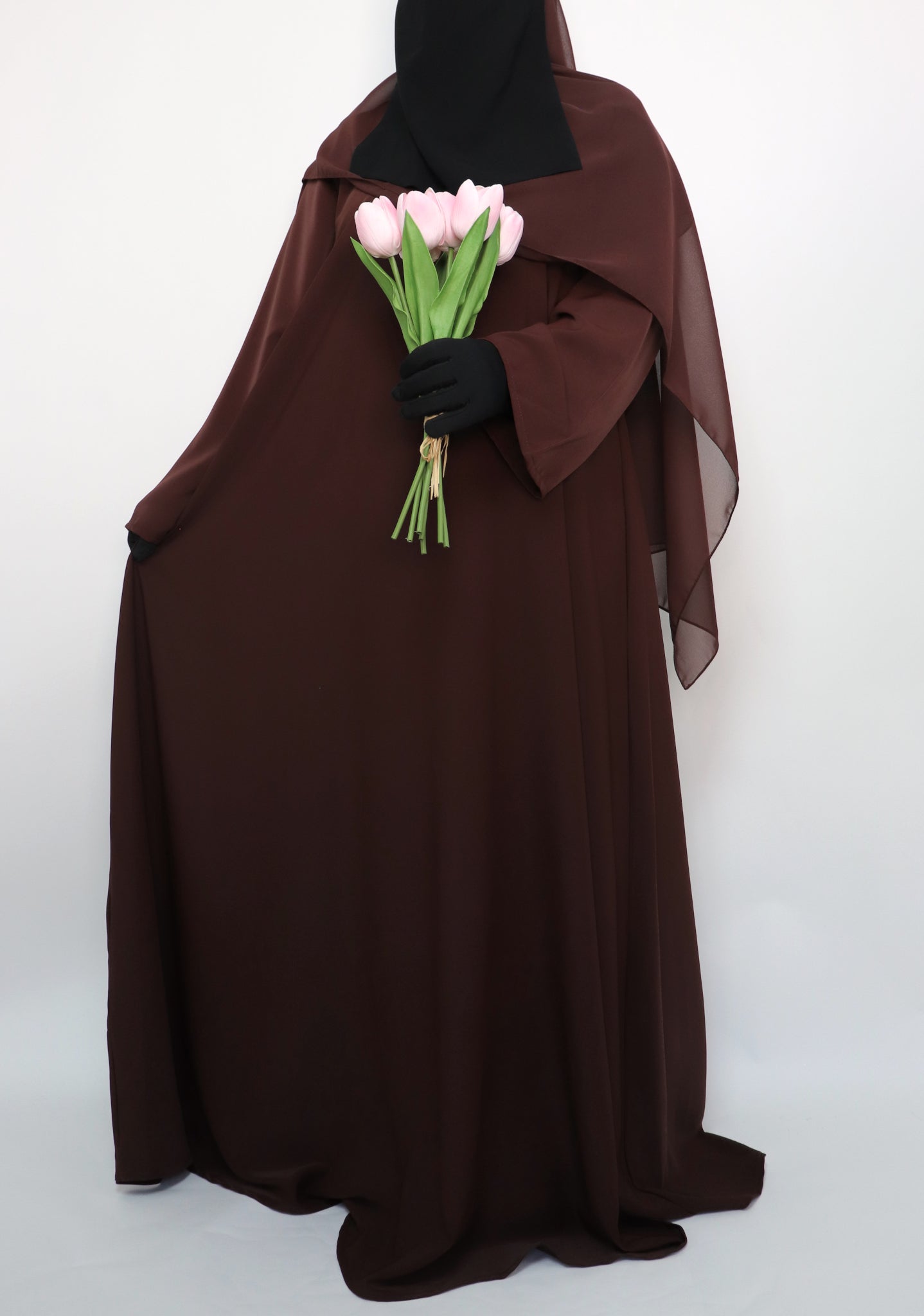 Classic Everyday Semi Flare Abaya - Choco