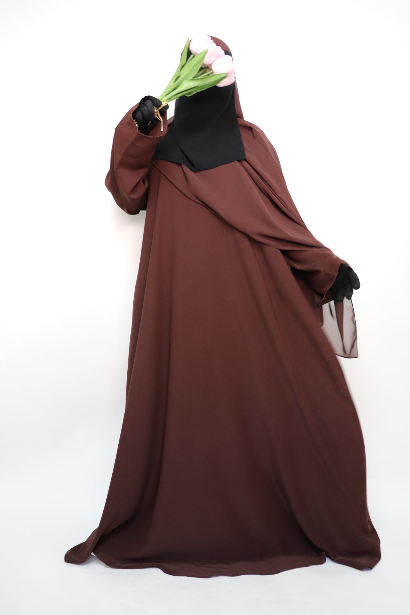 Classic Everyday Semi Flare Abaya - Choco