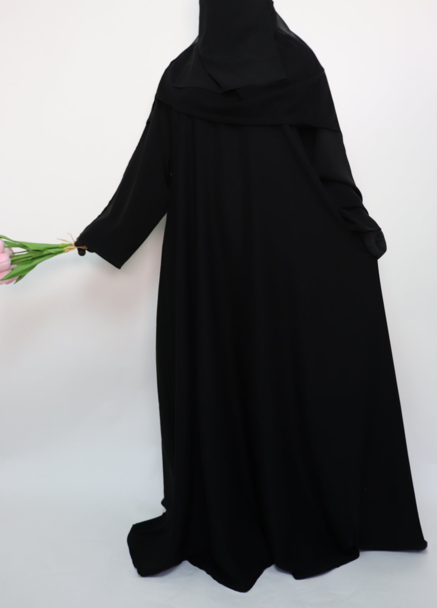 Classic Everyday Semi Flare Abaya - Black