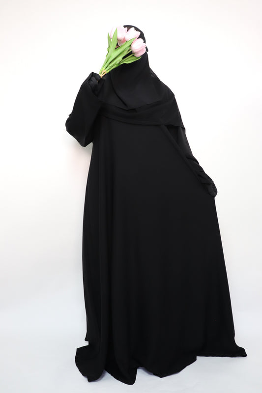 Classic Everyday Semi Flare Abaya - Black