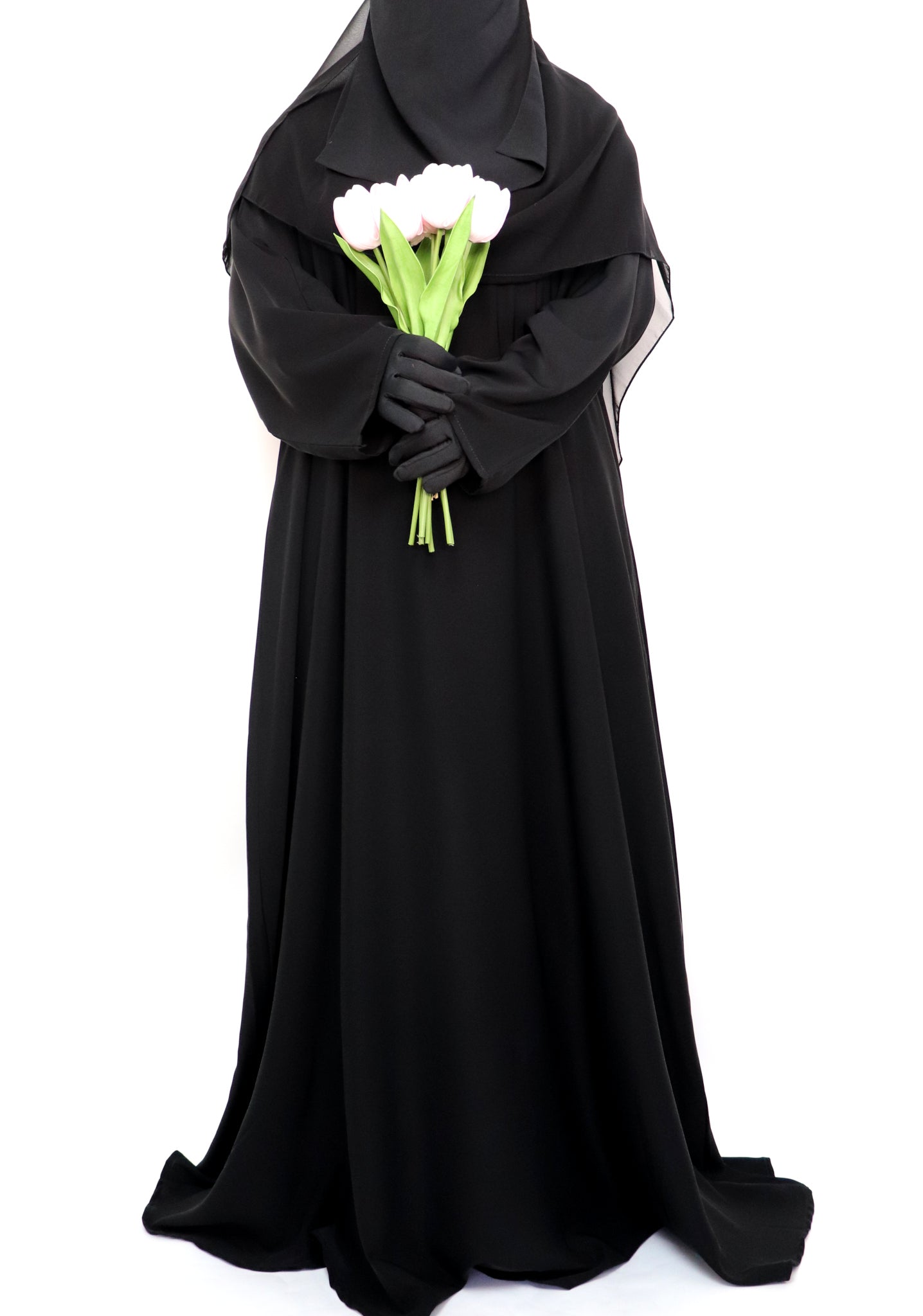 Classic Everyday Semi Flare Abaya - Black