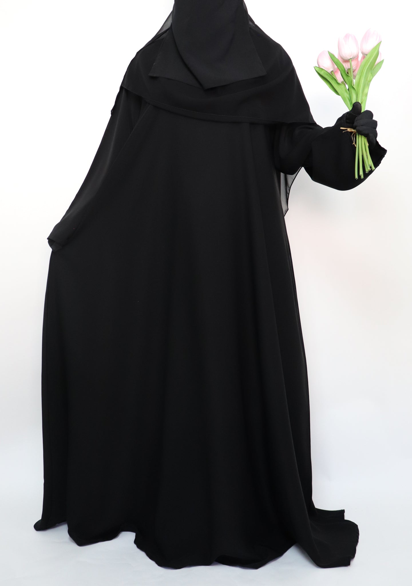 Classic Everyday Semi Flare Abaya - Black