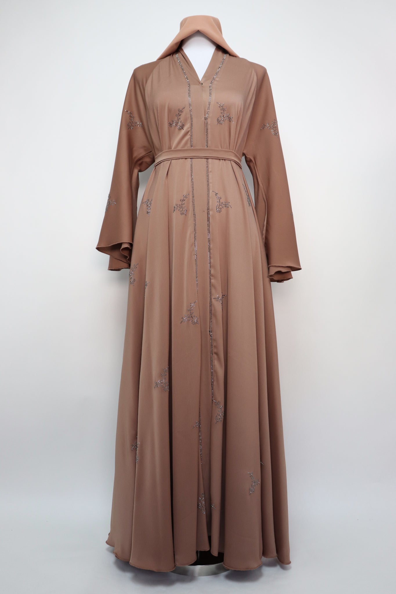 Open Flare Umbrella Abaya - Cinnamon