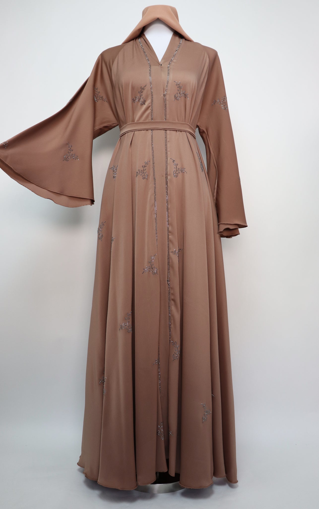 Open Flare Umbrella Abaya - Cinnamon
