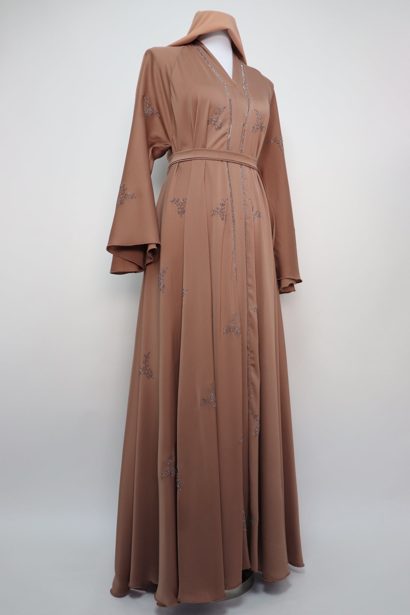 Open Flare Umbrella Abaya - Cinnamon