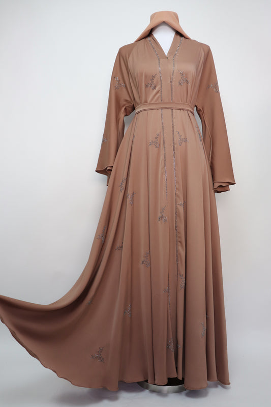 Open Flare Umbrella Abaya - Cinnamon