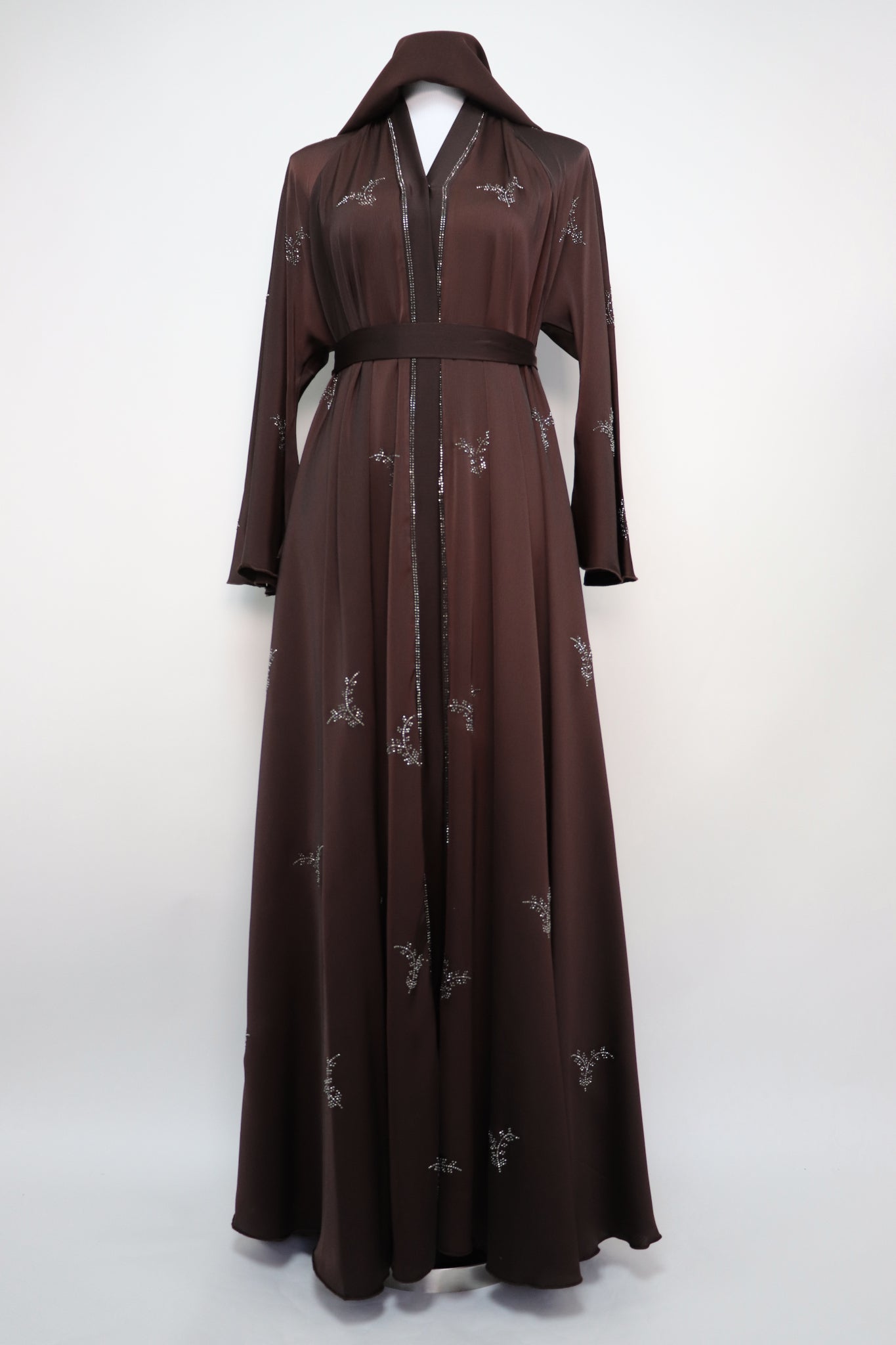 Open Flare Umbrella Abaya - Choco