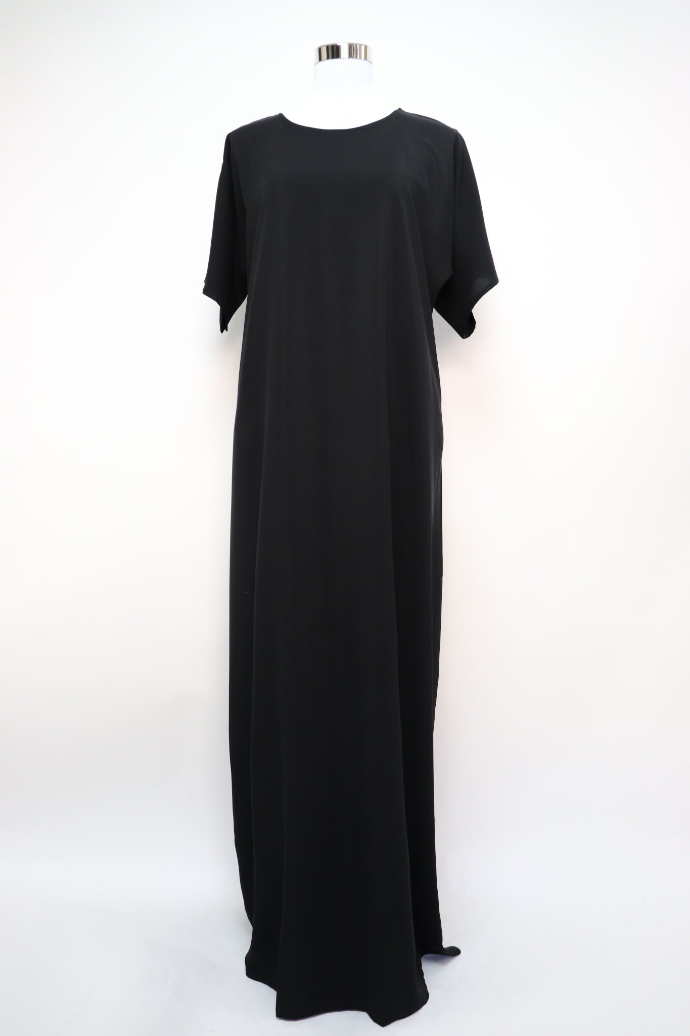Short Sleeves Inner Slip Dress Under Abaya - Black