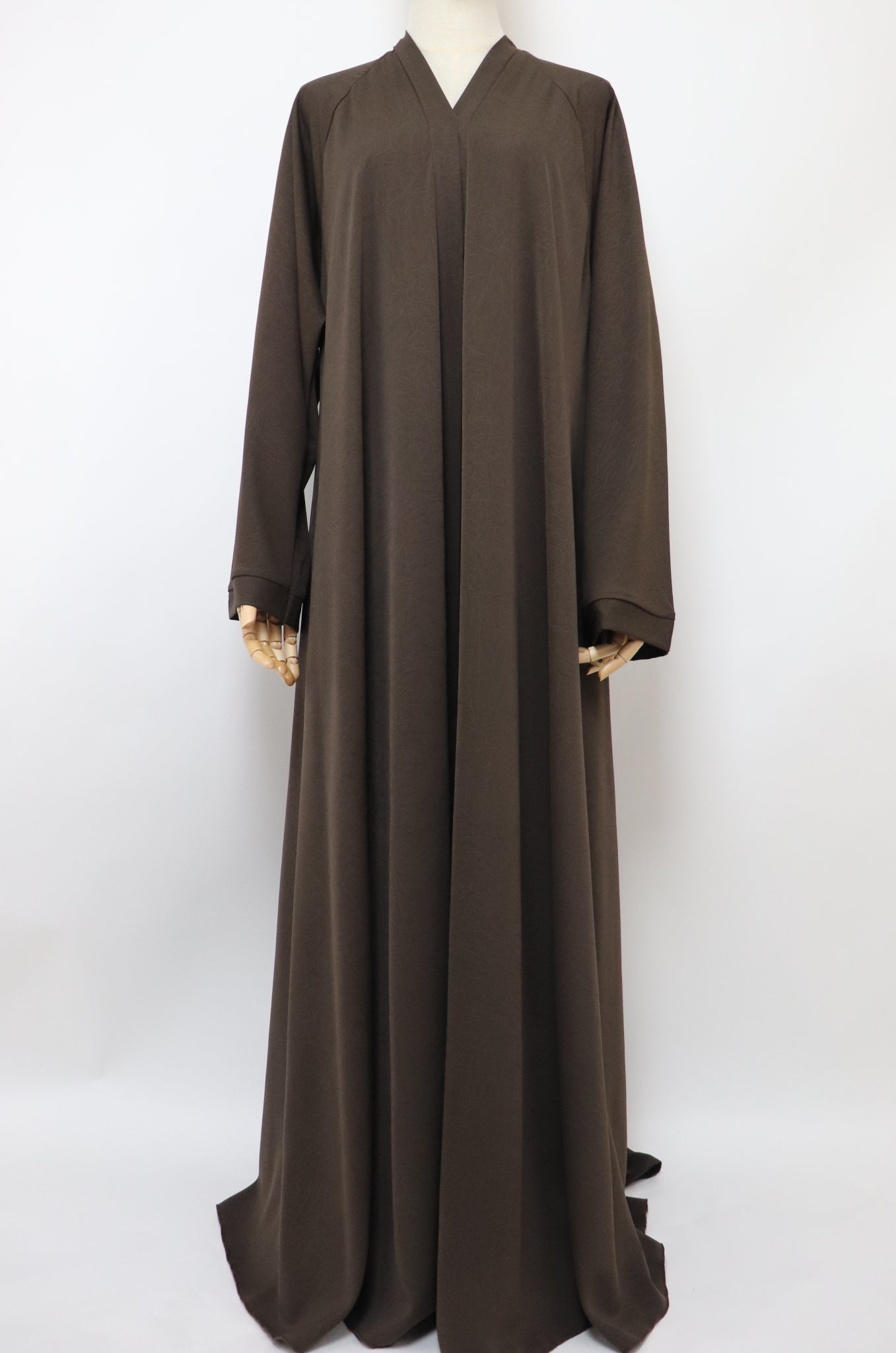 Marble Open Flare Umbrella Abaya - Cedar Brown