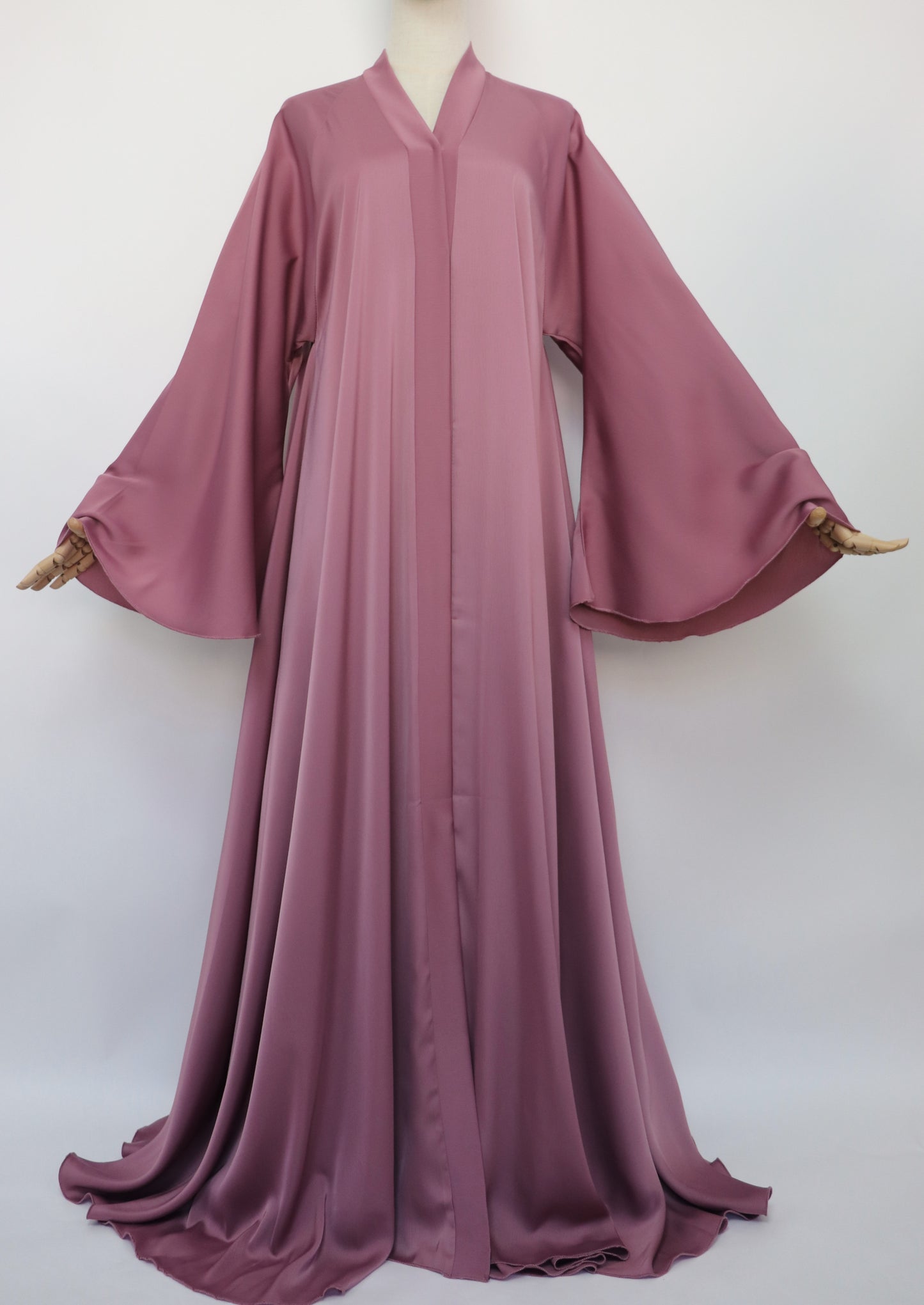 Open Plain Flare Umbrella Abaya - Dusty Pink