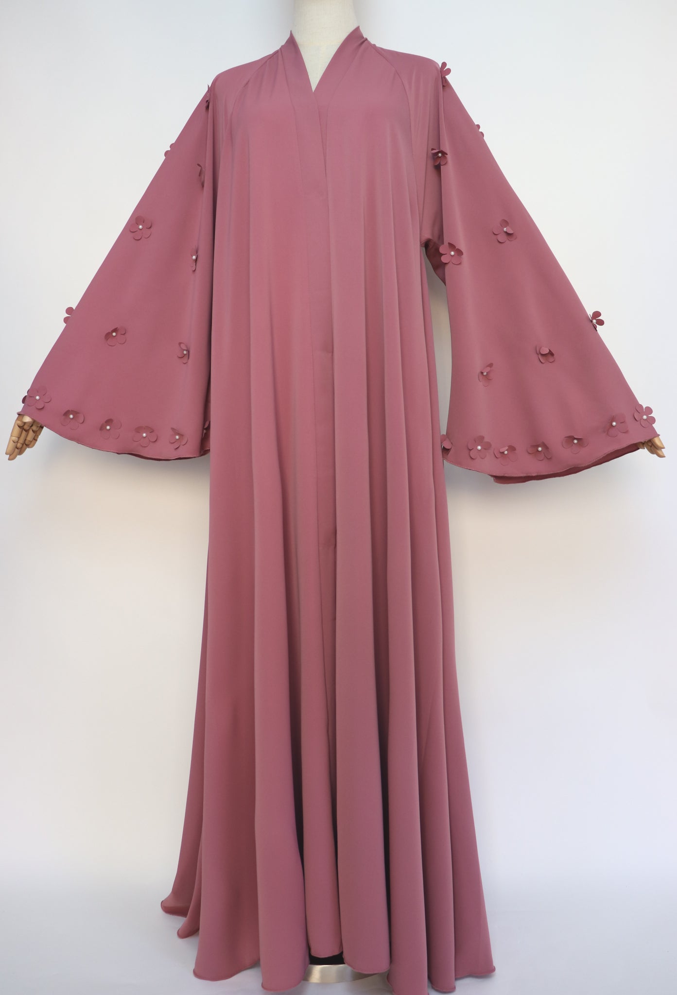 Open Flare Umbrella Daisy Abaya - Dusty Pink