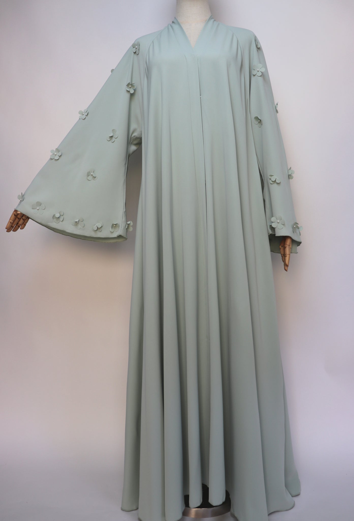 Open Flare Umbrella Daisy Abaya - Light Sage