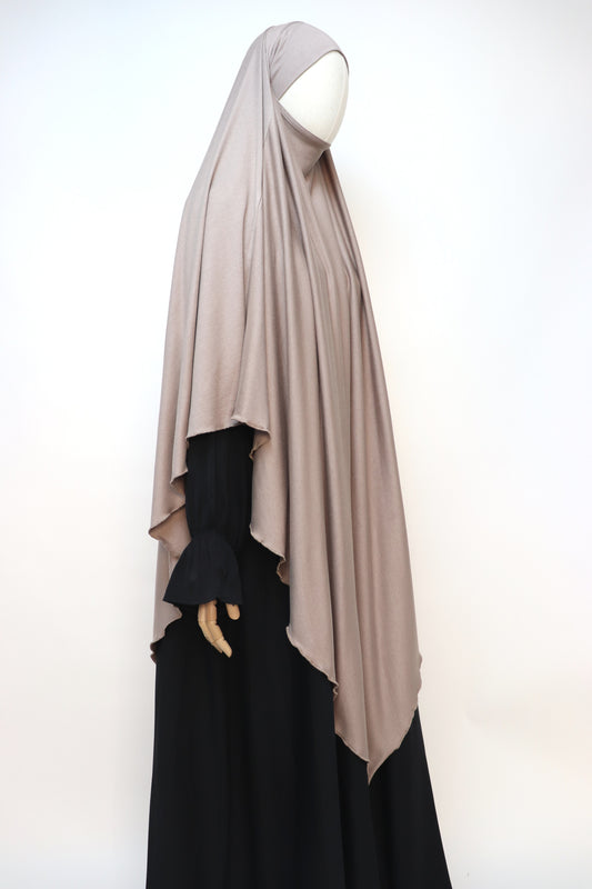 XL Ribbed Jersey Tie Back Diamond Khimar - Taupe