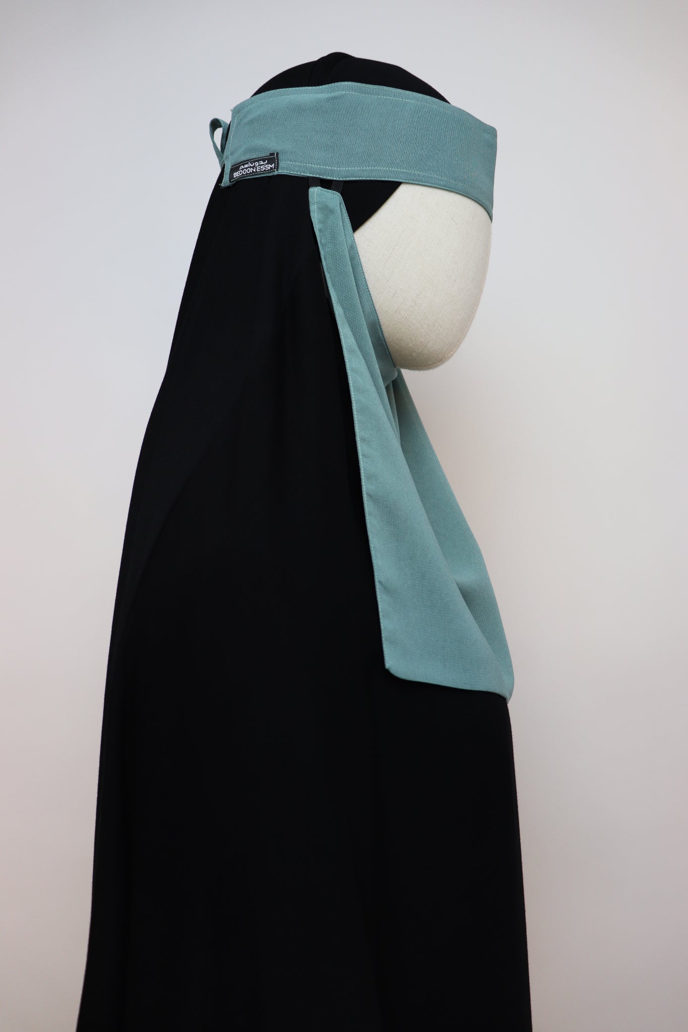 Bedoon Essm Pull-down One Layer Niqab - Seafoam