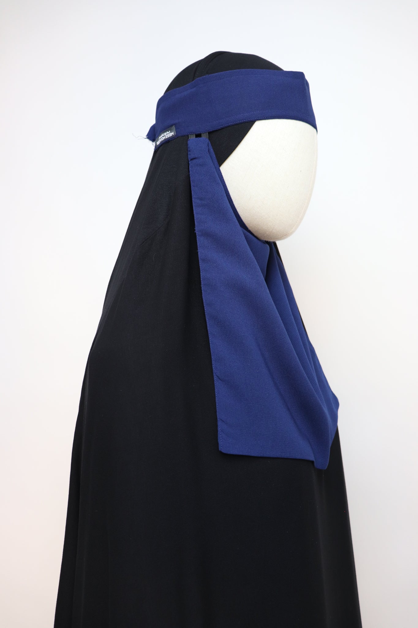 Bedoon Essm Pull-down One Layer Niqab - Navy