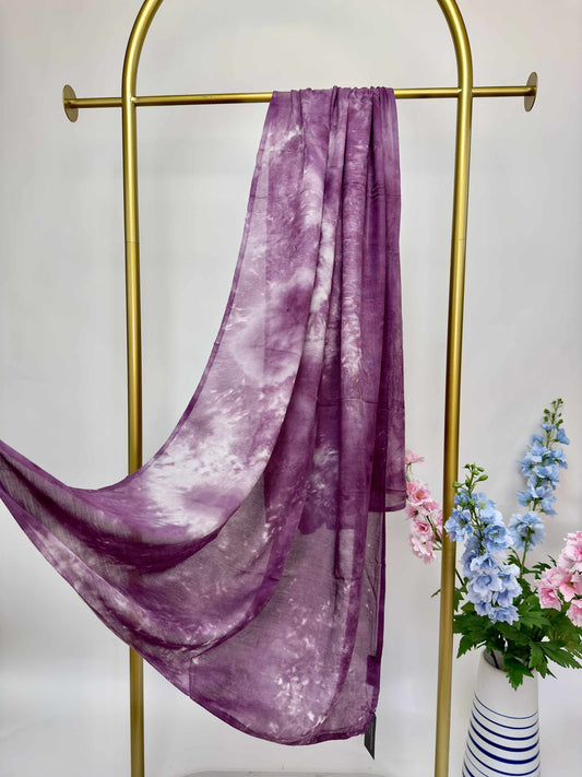 Tie Dye Maxi Modal Hijab - Plum