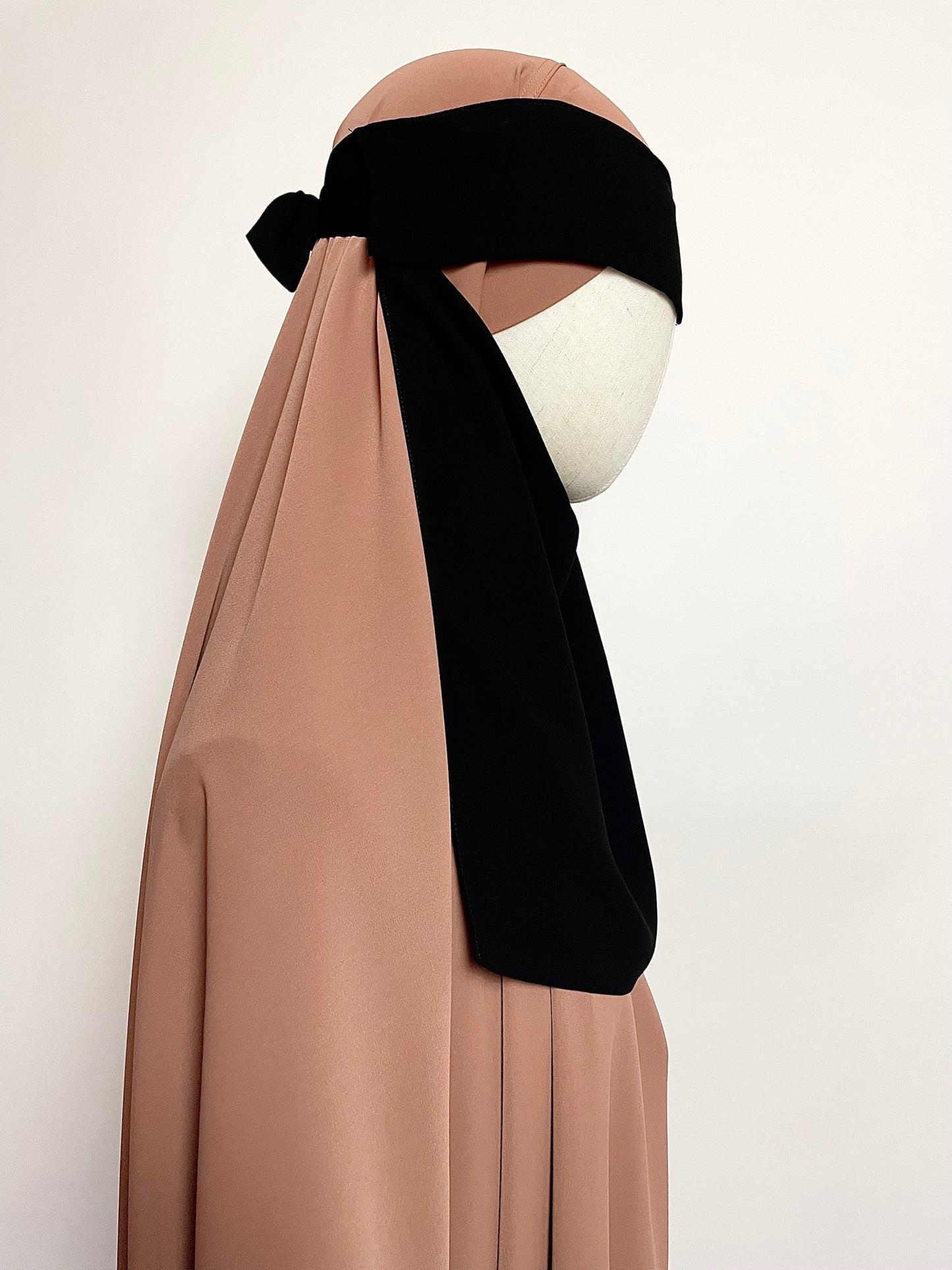 Flap Pull-down One Layer Niqab - Black