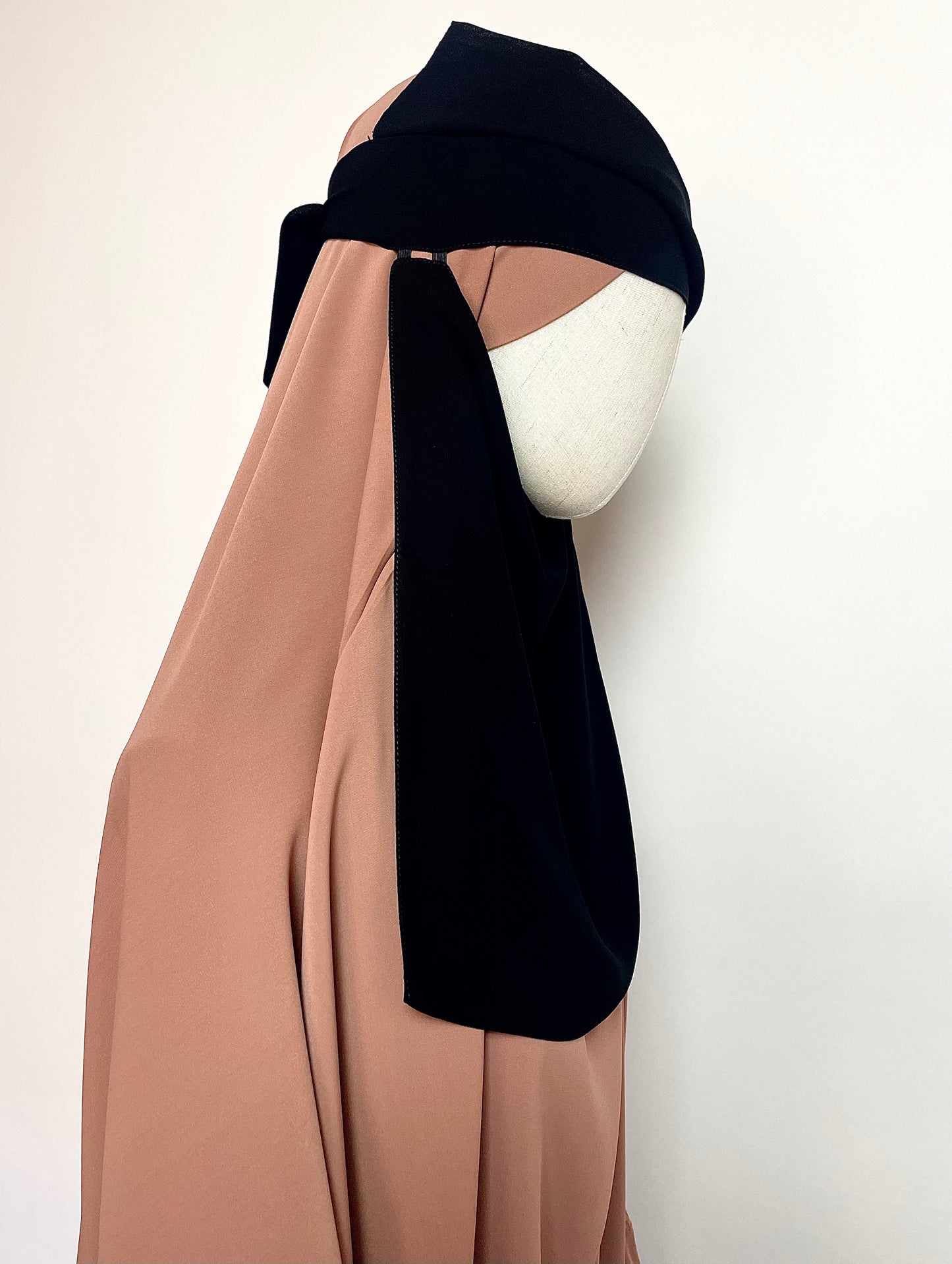 Flap Pull-down One Layer Niqab - Black