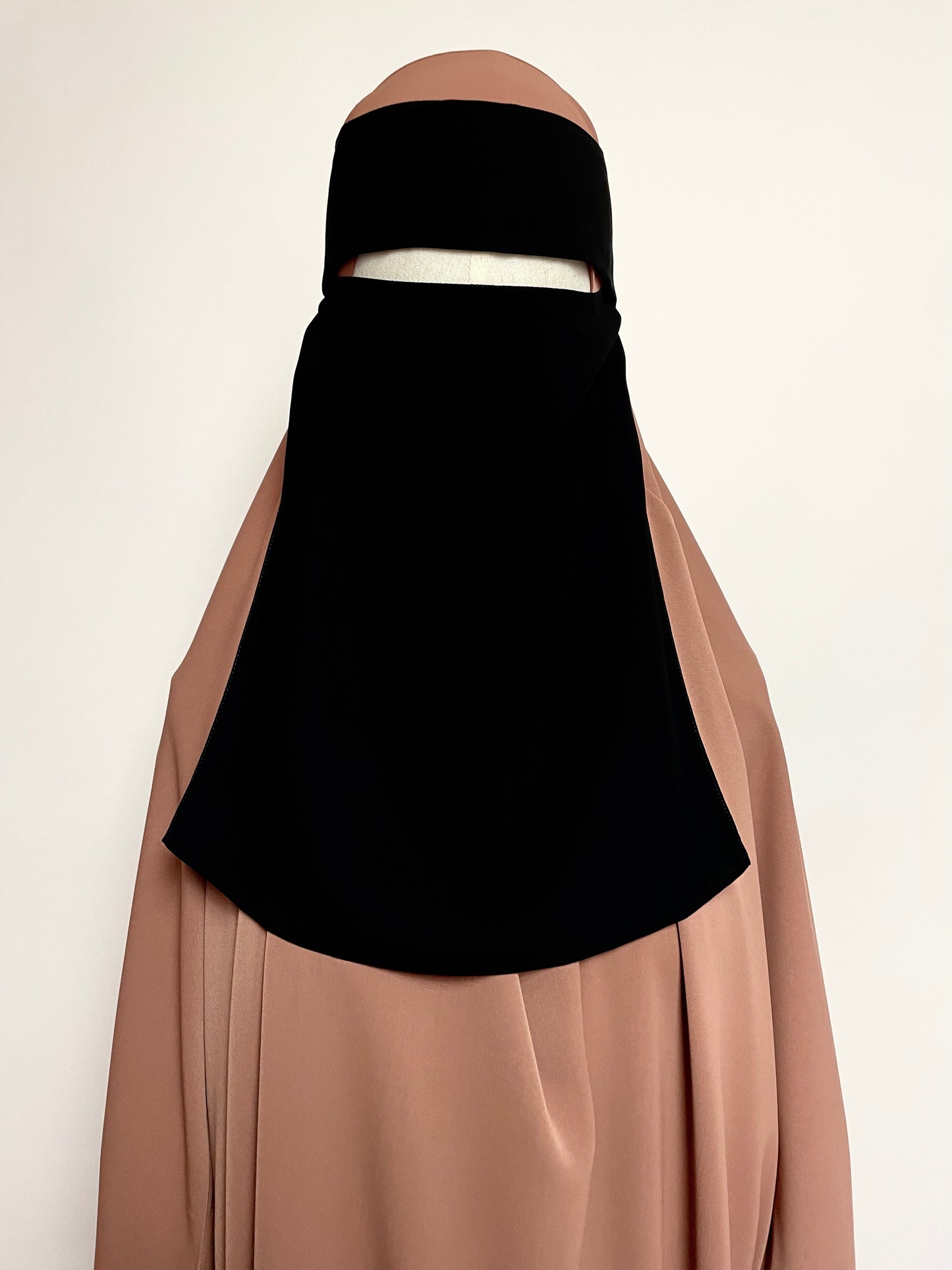 Flap Pull-down One Layer Niqab - Black