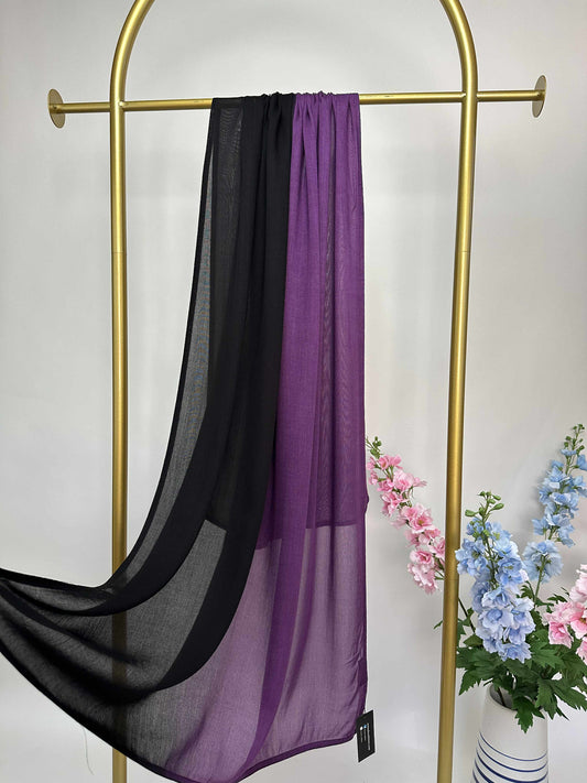 Ombre Maxi Modal Hijab - Purple / Black