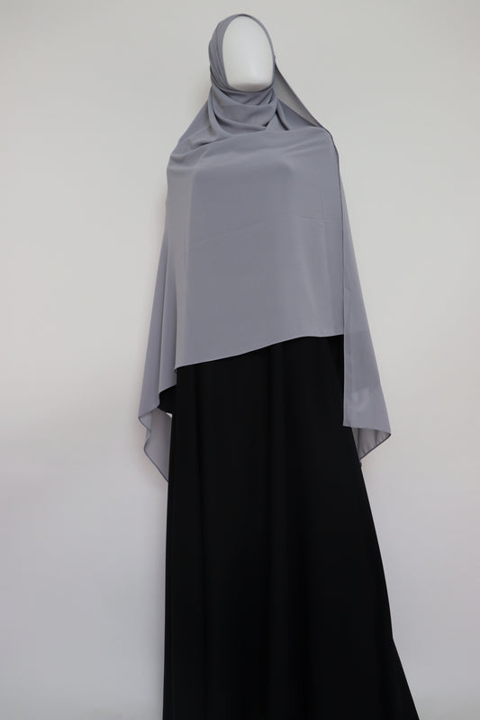 XL Premium Chiffon Hijab - Silver Gray