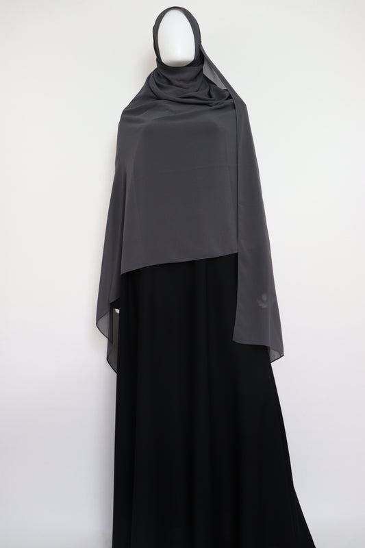 XL Premium Chiffon Hijab - Charcoal